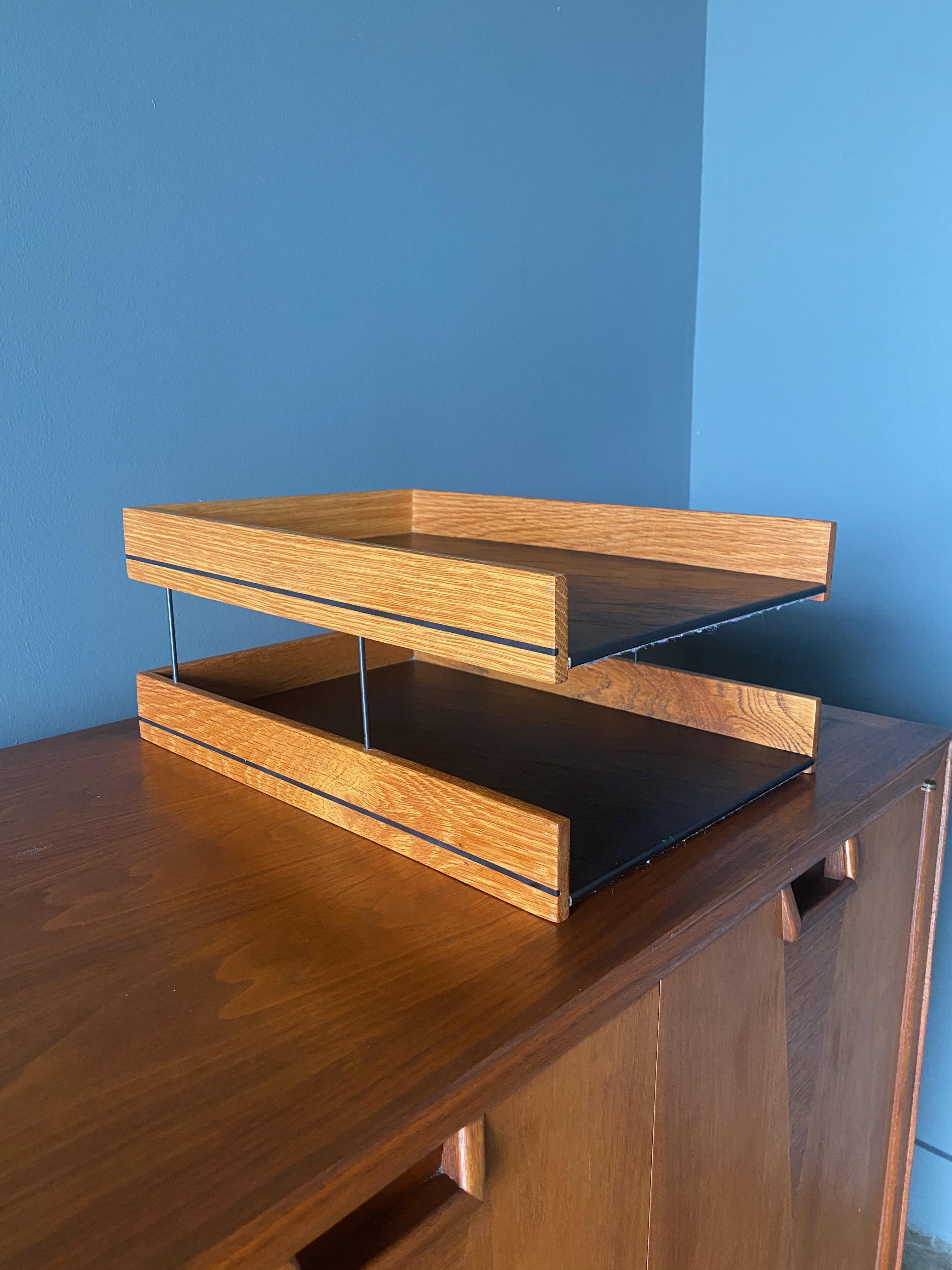 Mid Century Two Tiered Letter Tray, circa 1960 1
