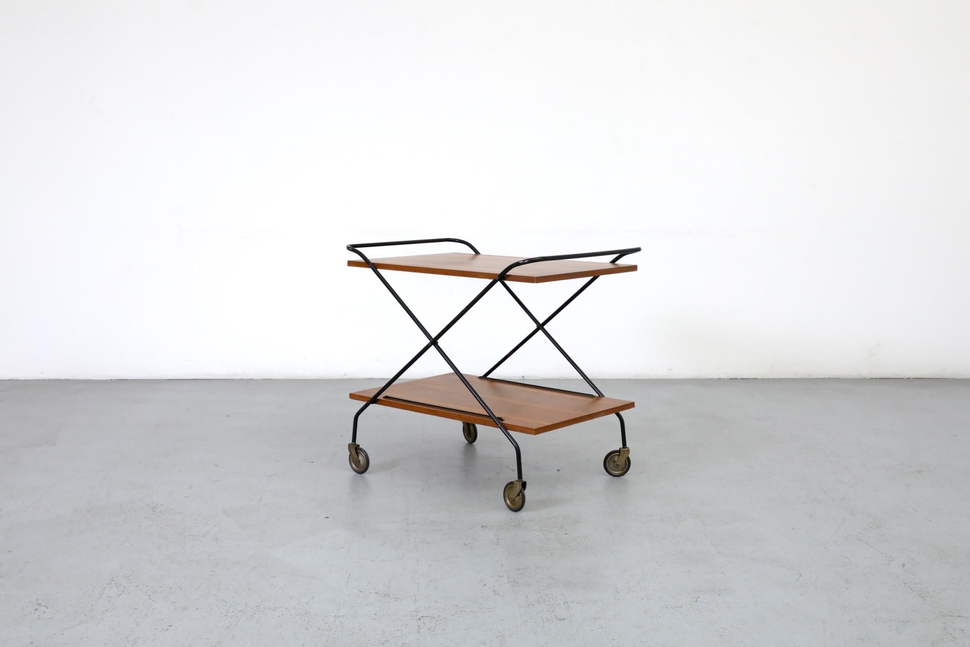 Mid-Century Modern Mid-Century Two-Tiered Teak Bar Cart by Paul Nagel for Jie Gantofta, 1960s