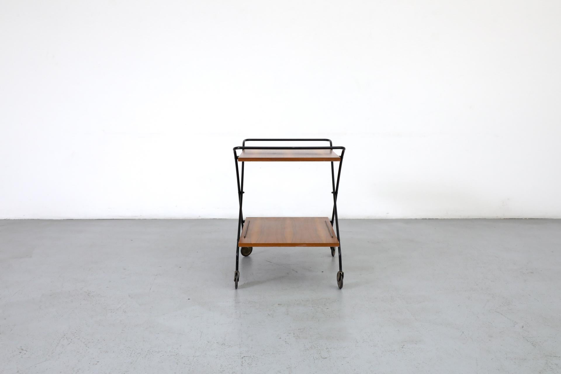 Swedish Mid-Century Two-Tiered Teak Bar Cart by Paul Nagel for Jie Gantofta, 1960s
