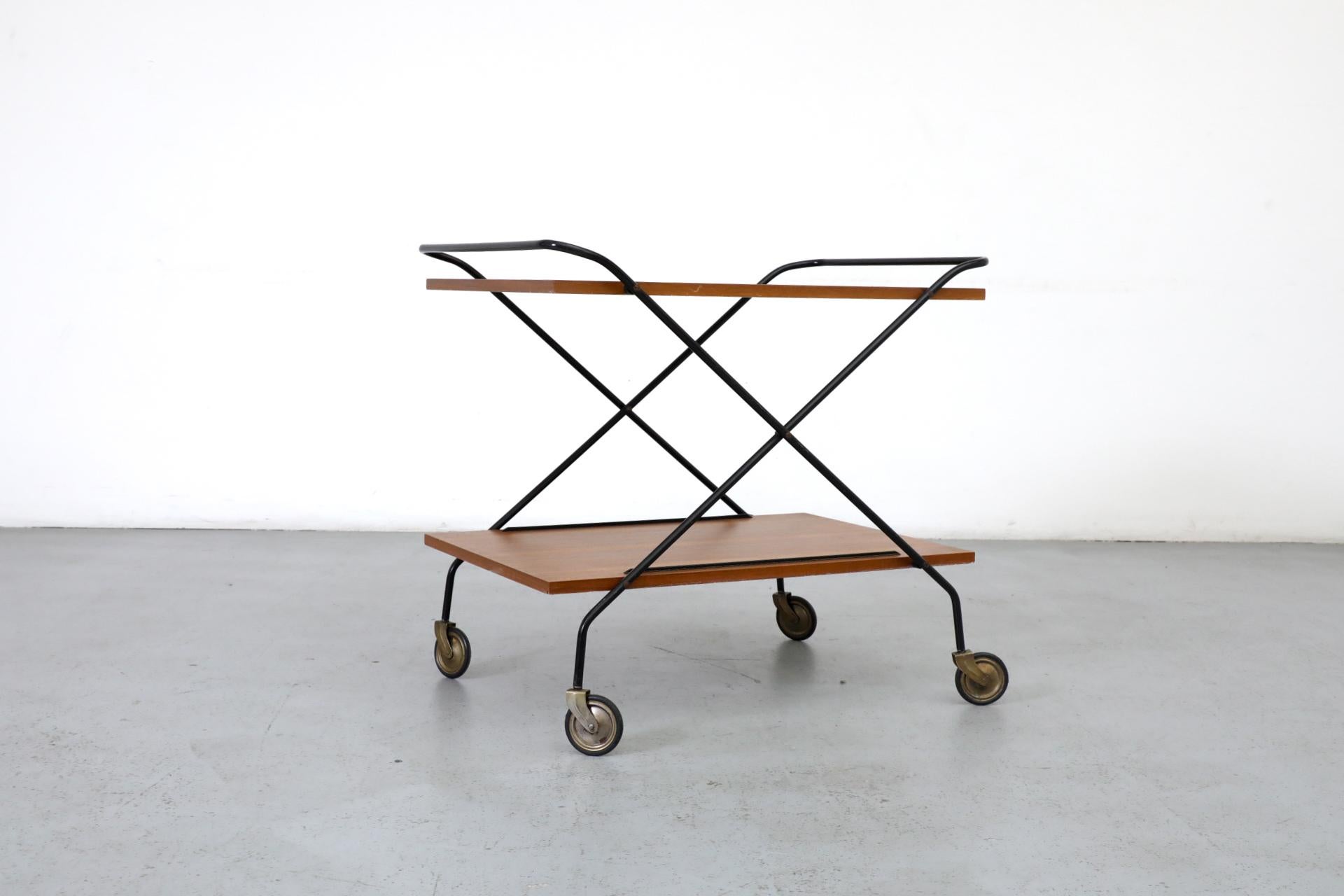 20th Century Mid-Century Two-Tiered Teak Bar Cart by Paul Nagel for Jie Gantofta, 1960s