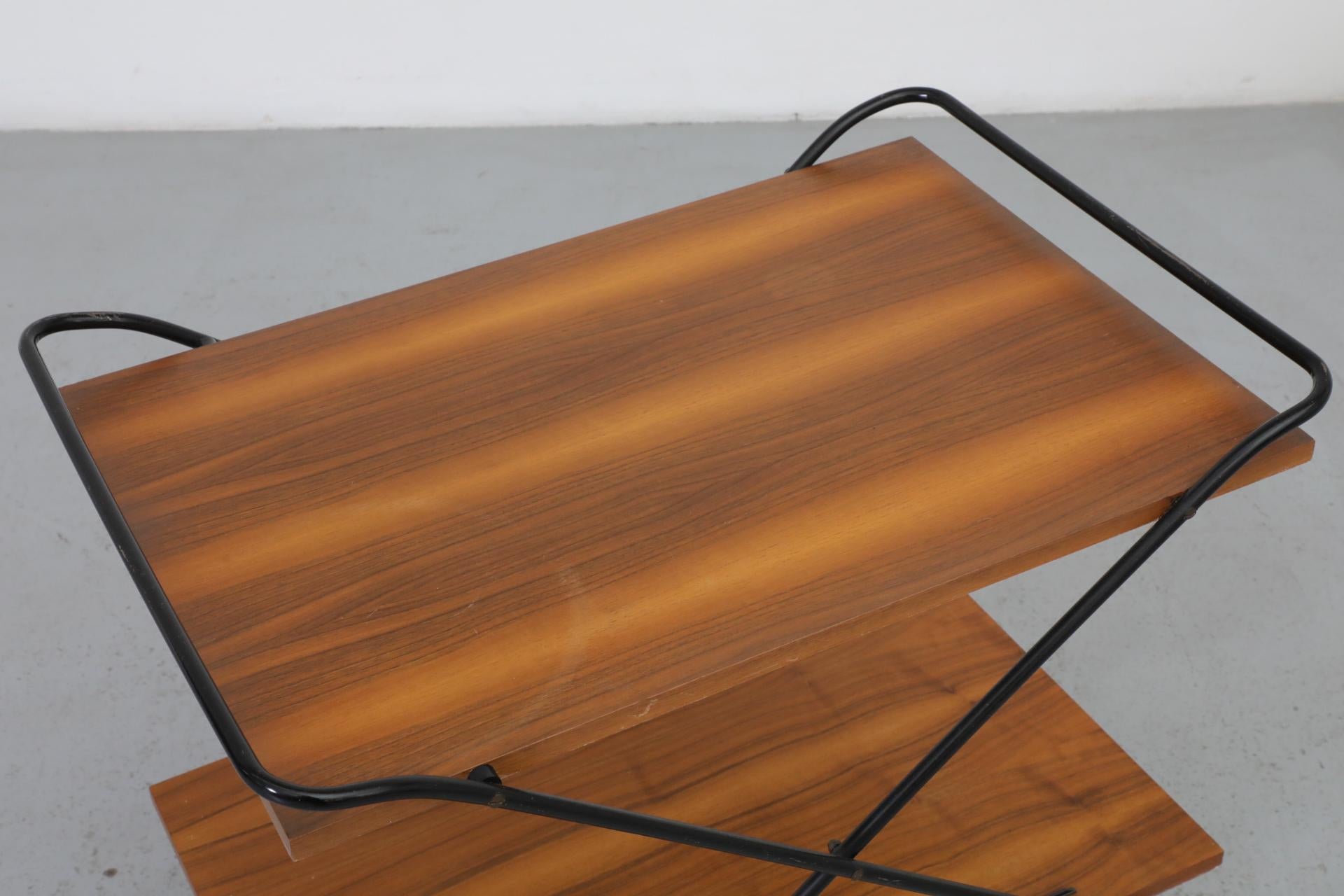 Metal Mid-Century Two-Tiered Teak Bar Cart by Paul Nagel for Jie Gantofta, 1960s