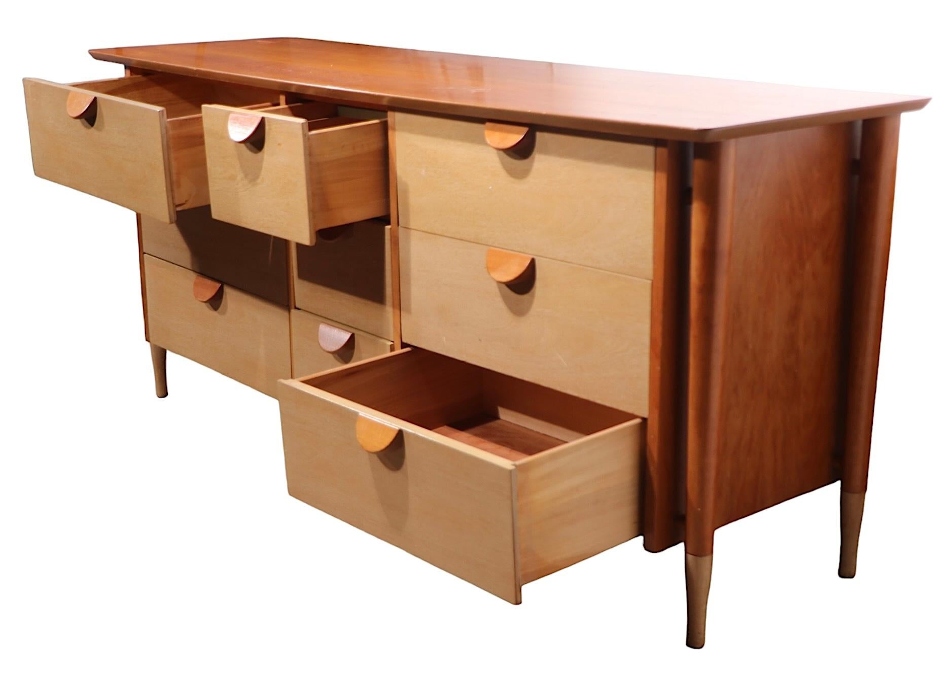 Mid Century Two Tone  9 Drawer Dresser by Basic-Witz 6