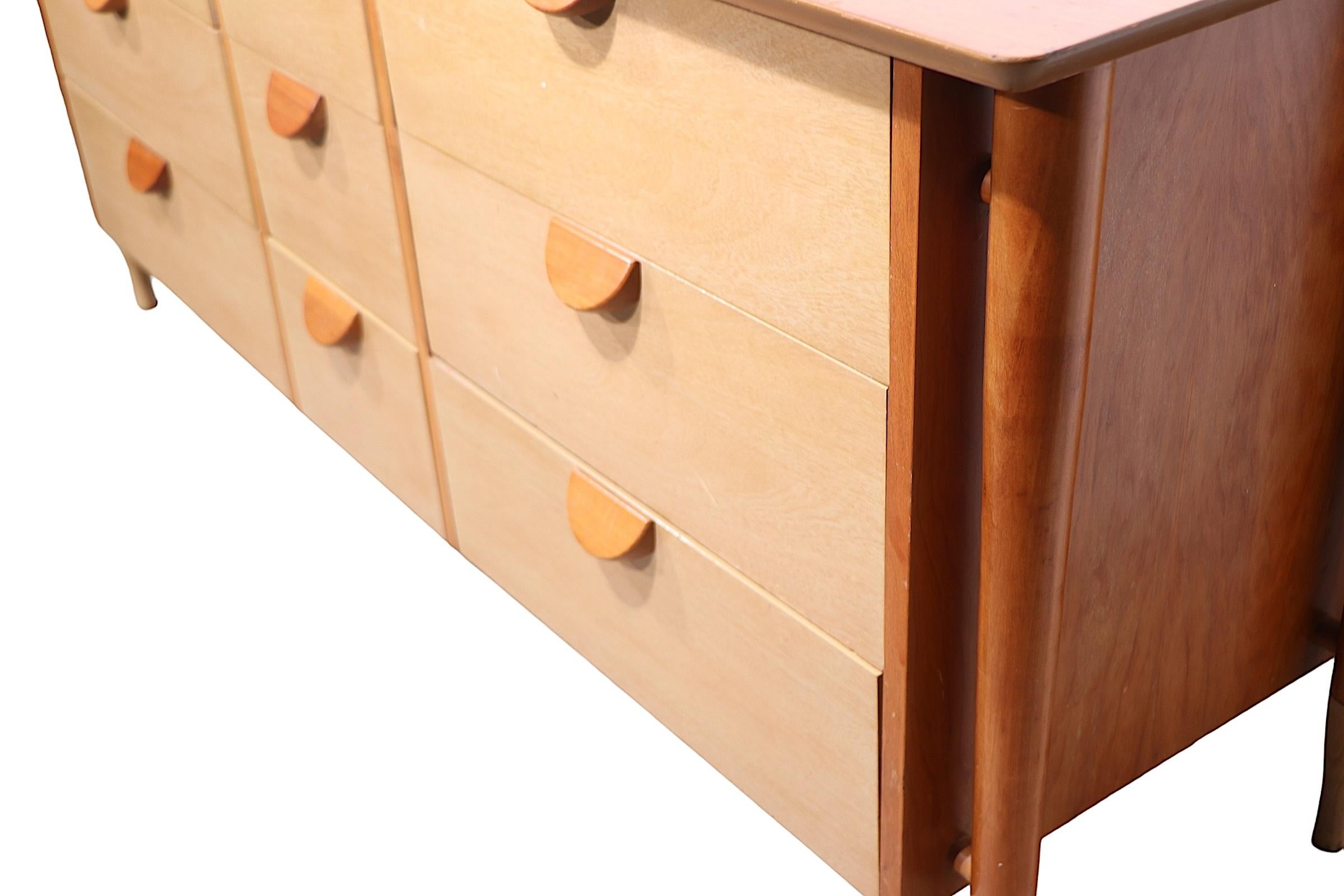 American Mid Century Two Tone  9 Drawer Dresser by Basic-Witz