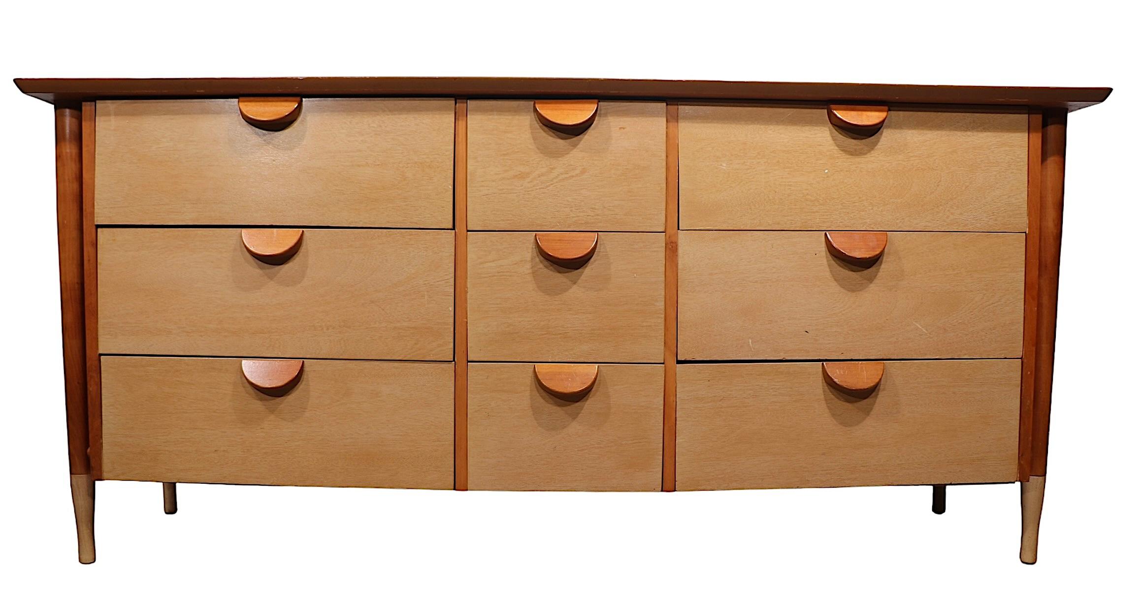 20th Century Mid Century Two Tone  9 Drawer Dresser by Basic-Witz