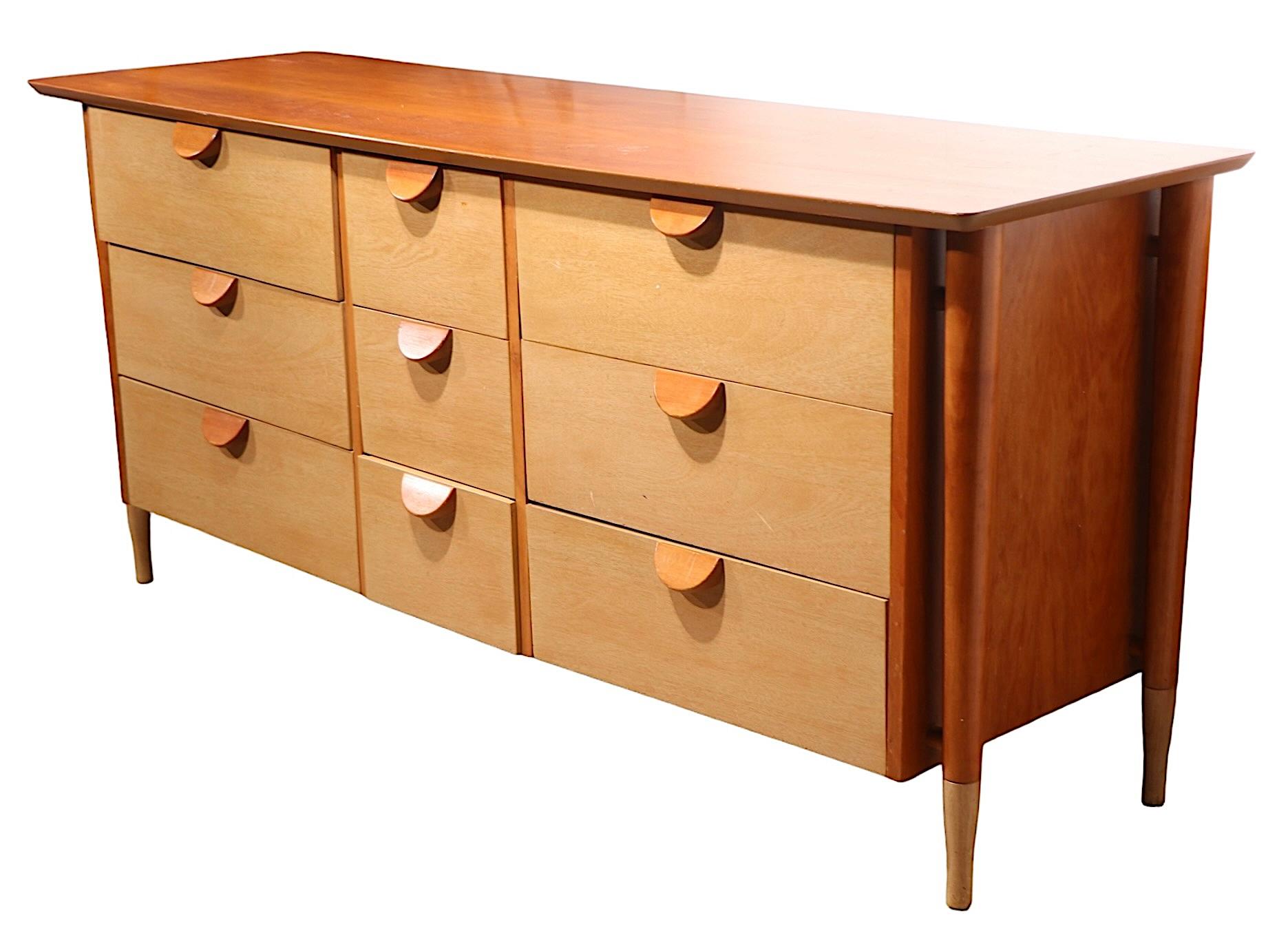 Mid Century Two Tone  9 Drawer Dresser by Basic-Witz 1