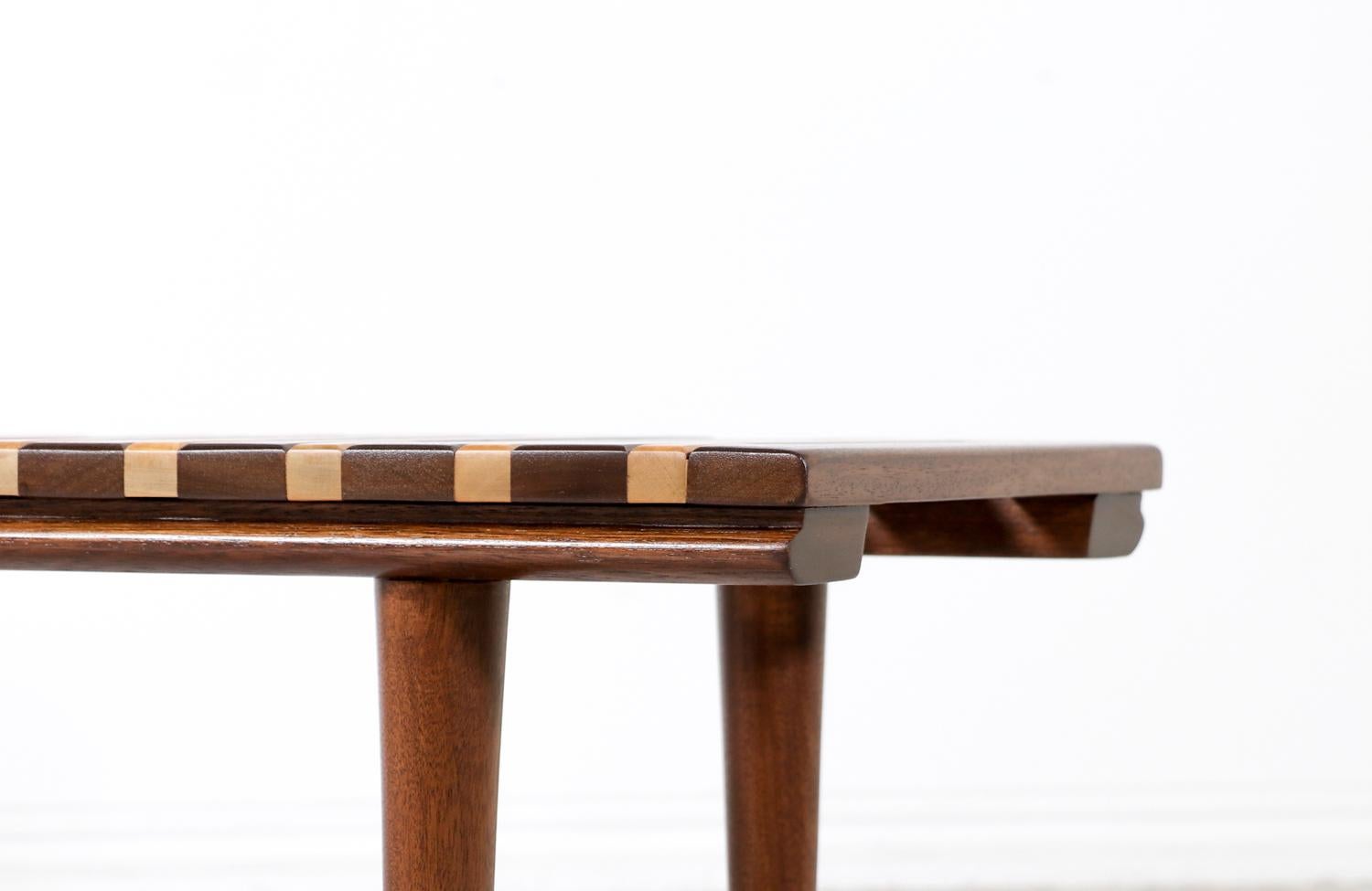Wood Midcentury Two-Tone Bench / Table by John Keal for Brown Saltman