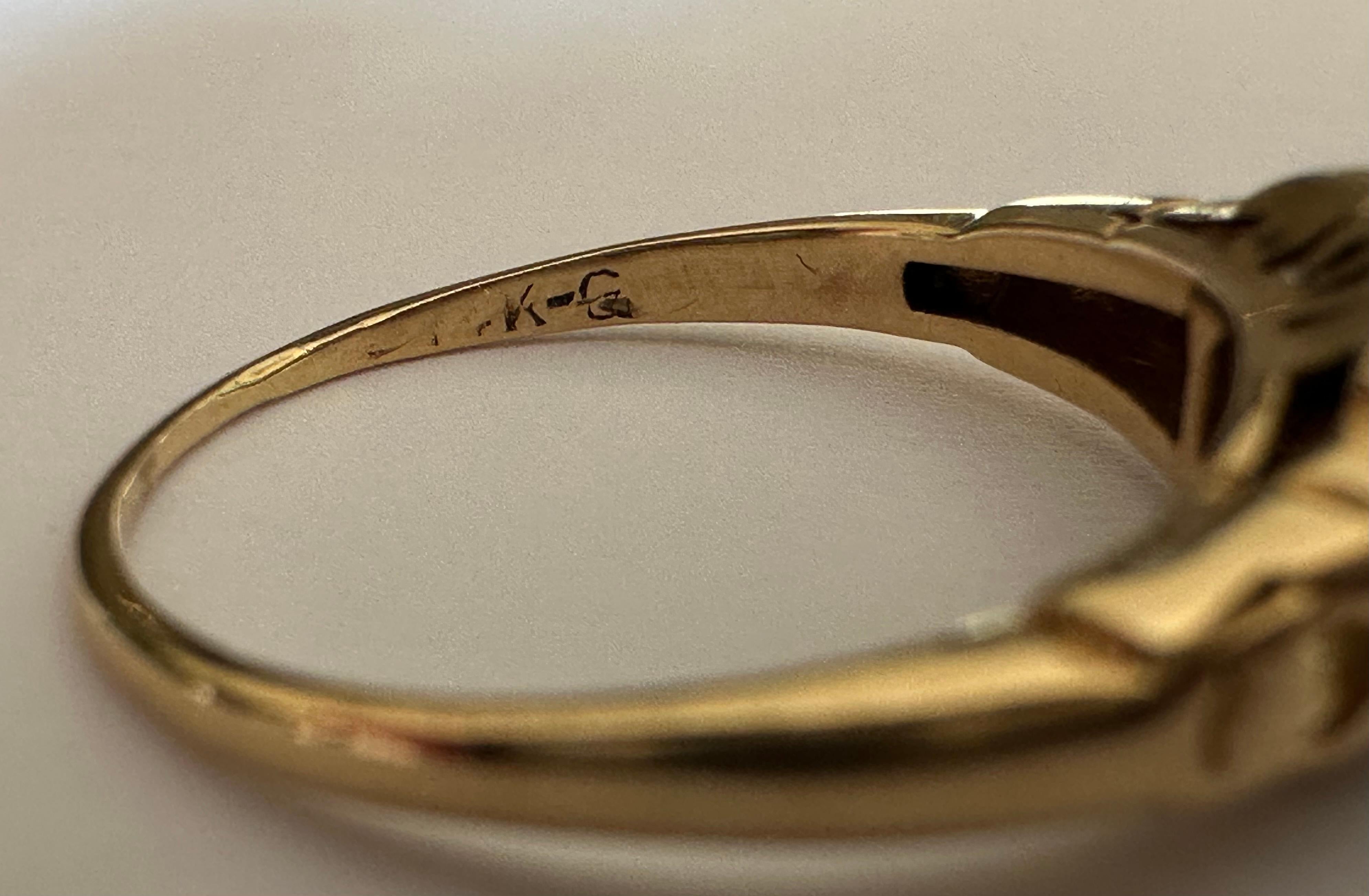 Mid-Century Two-Tone Diamond Engagement Ring In Good Condition For Sale In Denver, CO