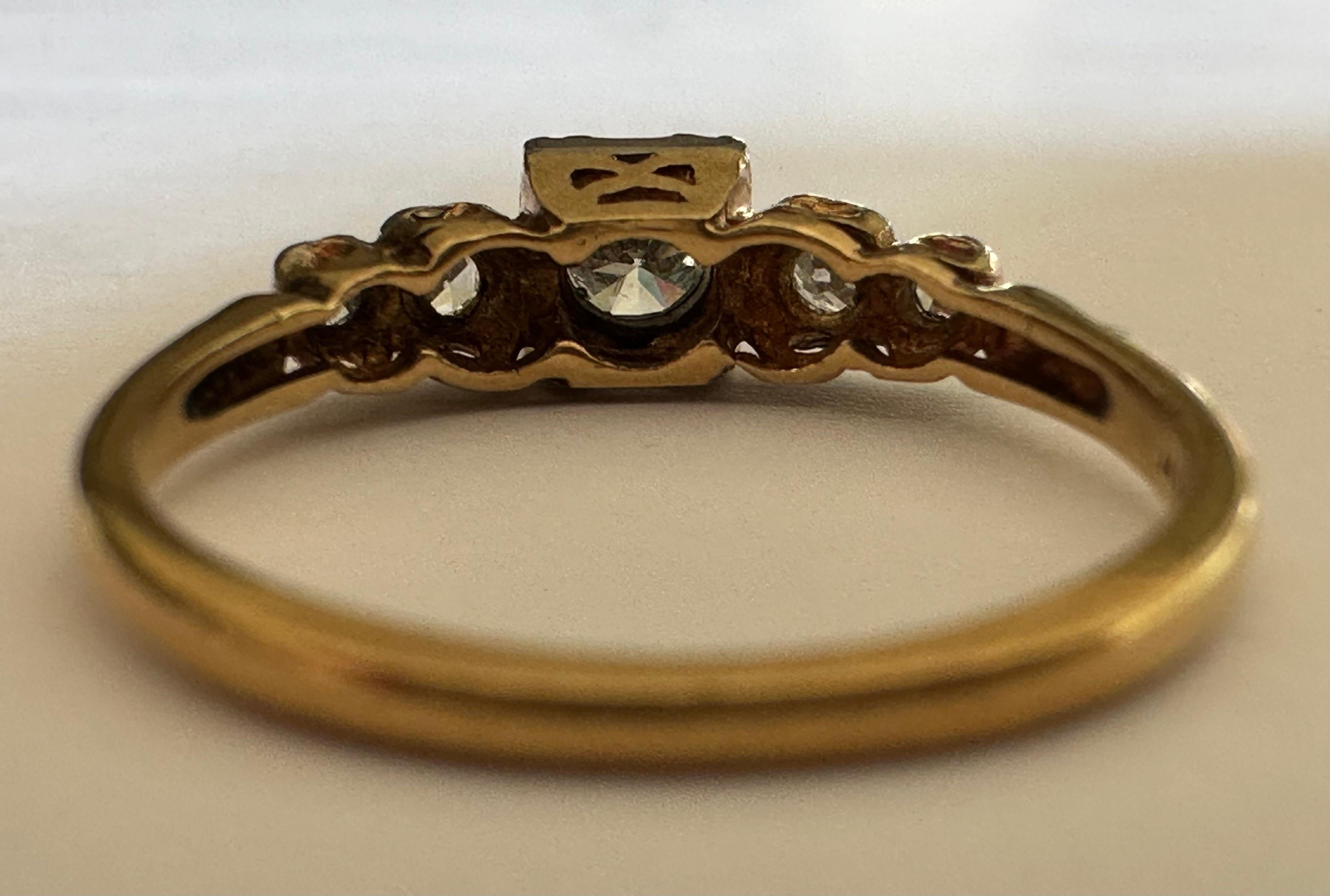 Mid-Century Two-Tone Diamond Engagement Ring In Good Condition For Sale In Denver, CO