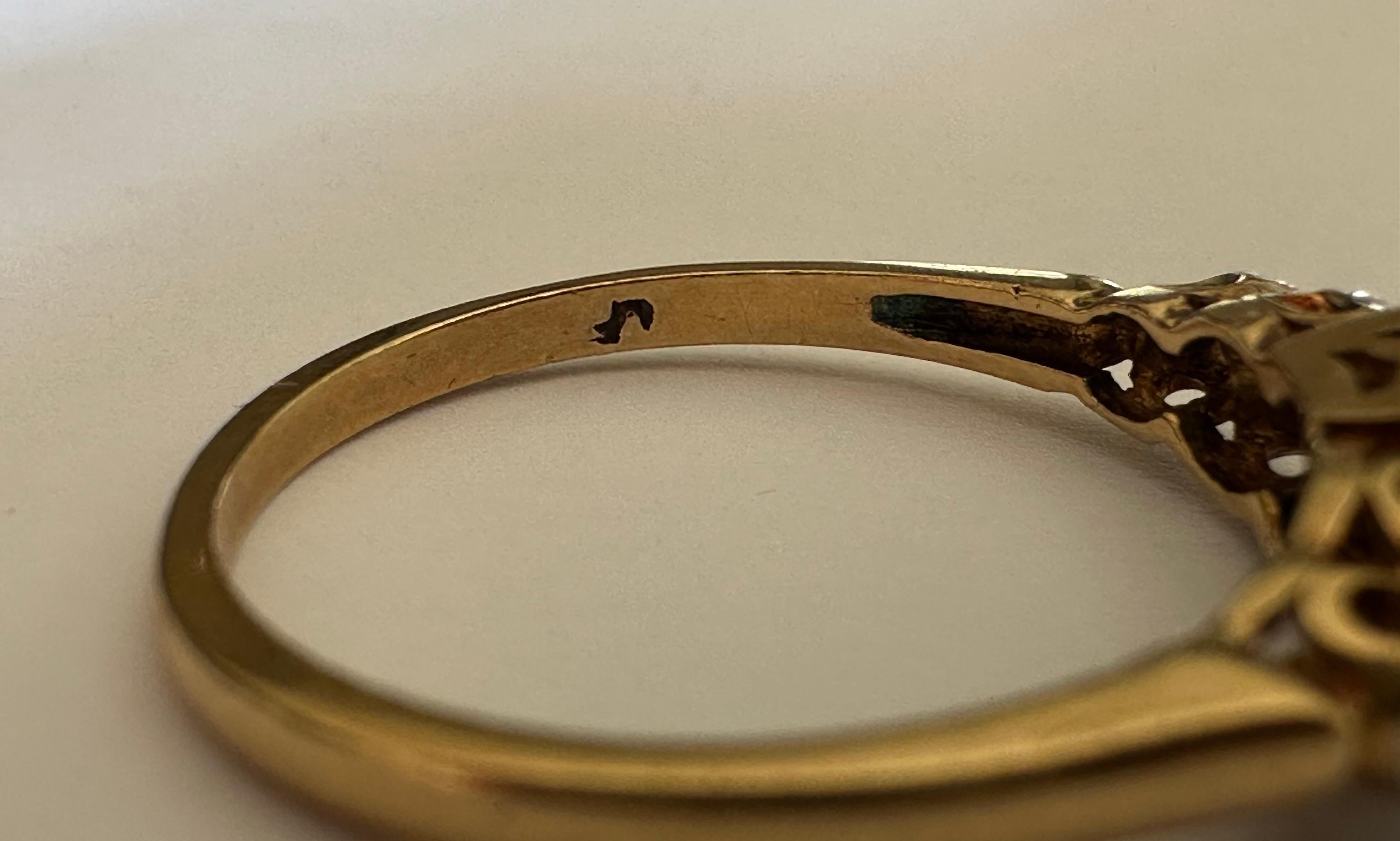 Mid-Century Two-Tone Diamond Engagement Ring For Sale 1
