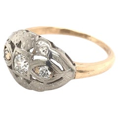 Zweifarbiger Diamantring aus der Mitte des Jahrhunderts