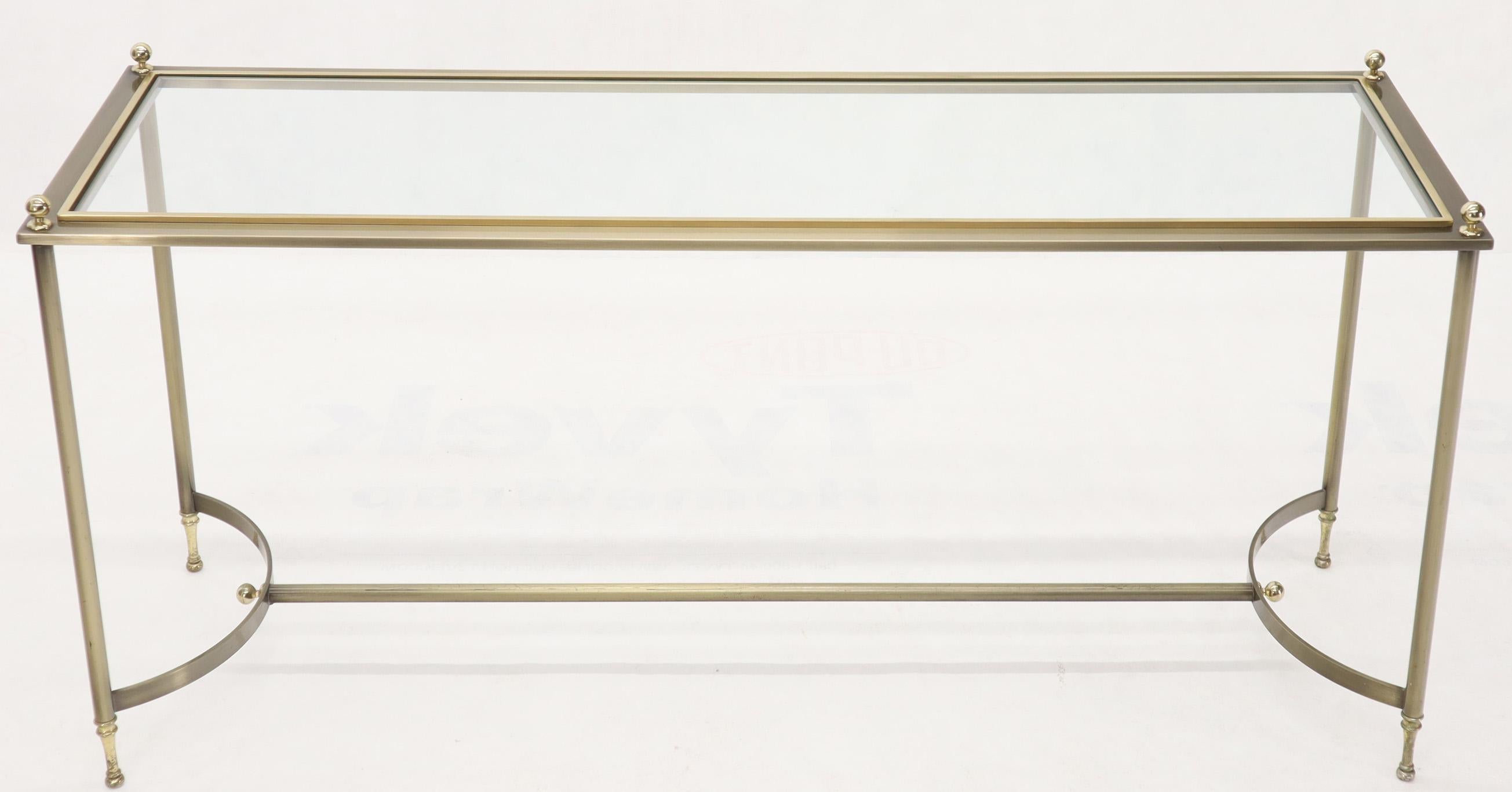Zweifarbiger Konsolentisch aus Metall, Messing und Stahl mit Bogenstreifen aus der Mitte des Jahrhunderts (Moderne der Mitte des Jahrhunderts) im Angebot