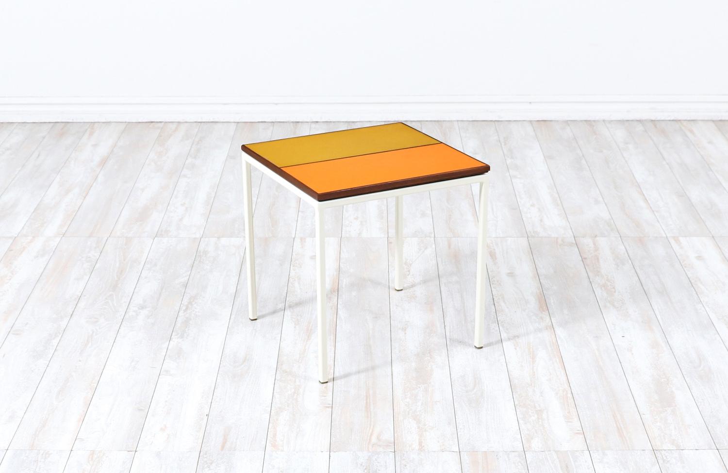 American Mid-Century Two-Tone Resin Color Side Table by Peter Pepper Products For Sale