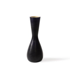 Mid-Century Two-Toned Frosted Black Hand-Blown Murano Glass Vase by Venini
