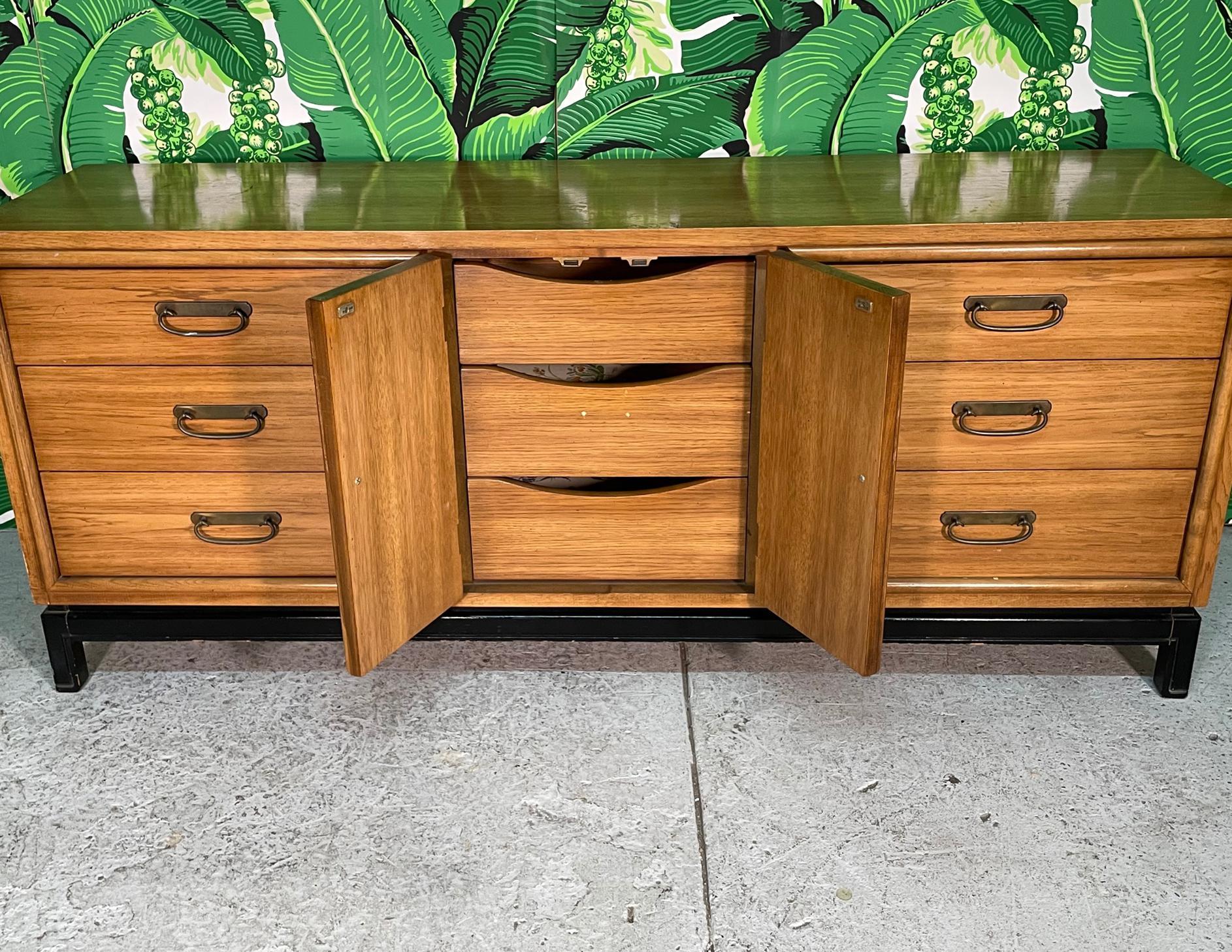 Late 20th Century Midcentury Two Toned Legged Dresser or Sideboard