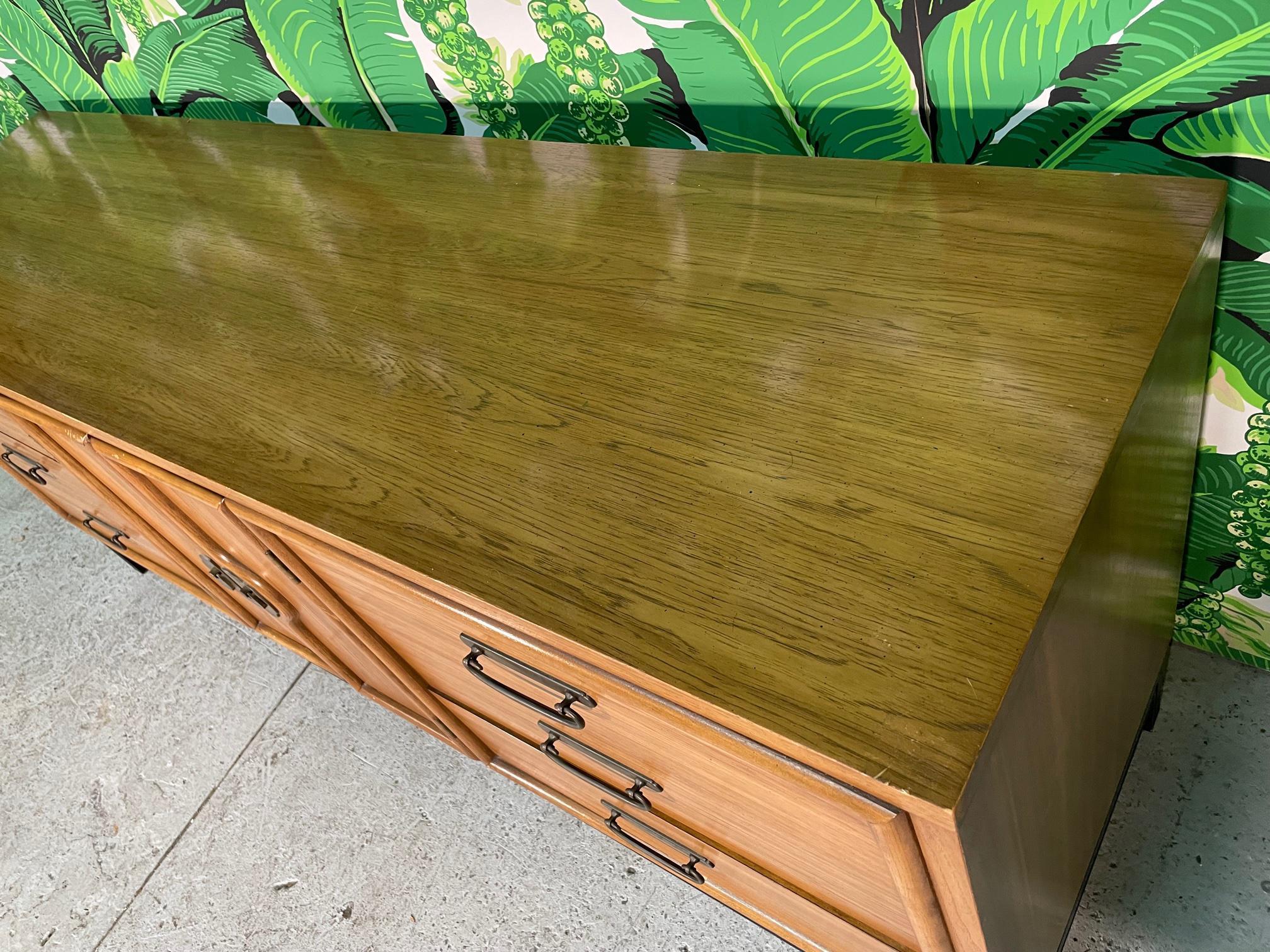 Mid Century Two Toned Legged Dresser or Sideboard For Sale 2
