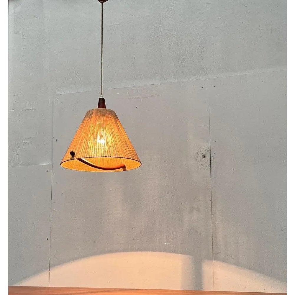 Mid-Century Modern Mid-Century Type 324 Teak Pendant Lamp from Temde, 1960s For Sale