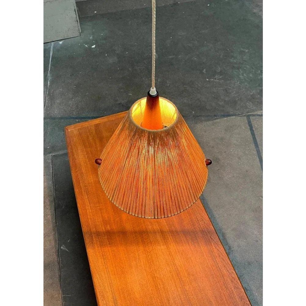 Mid-Century Type 324 Teak Pendant Lamp from Temde, 1960s In Excellent Condition For Sale In Hamburg, DE