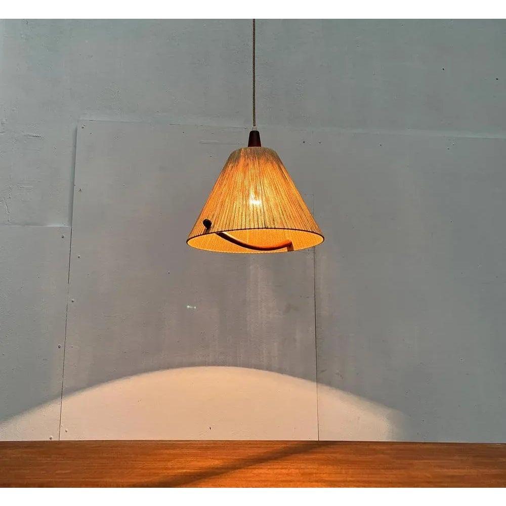 20th Century Mid-Century Type 324 Teak Pendant Lamp from Temde, 1960s For Sale
