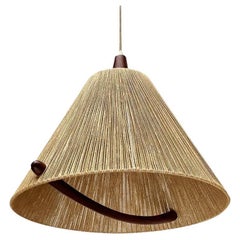 Vintage Mid-Century Type 324 Teak Pendant Lamp from Temde, 1960s