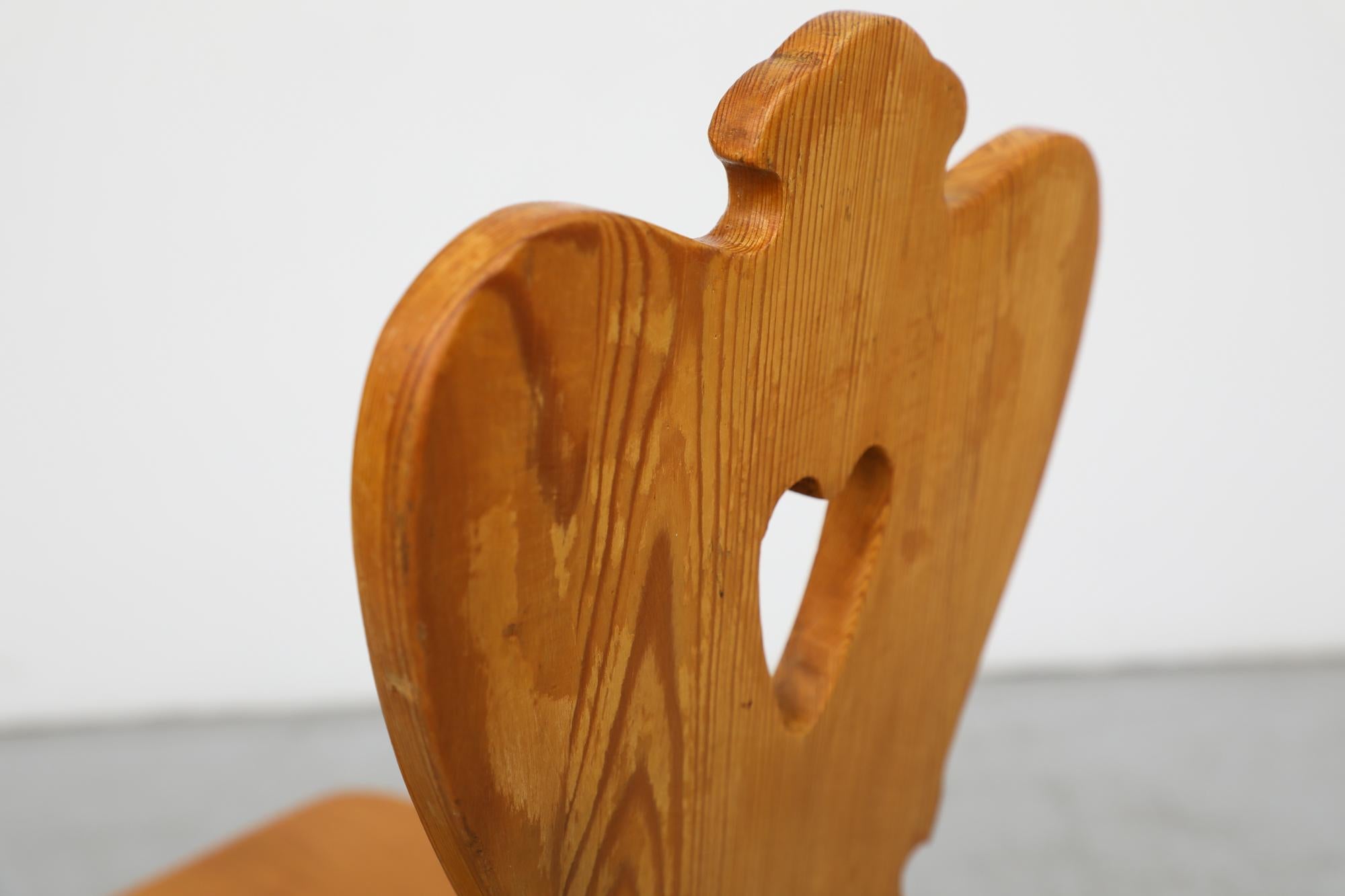 Pine Mid-Century Tyrolean Style Folk Chair
