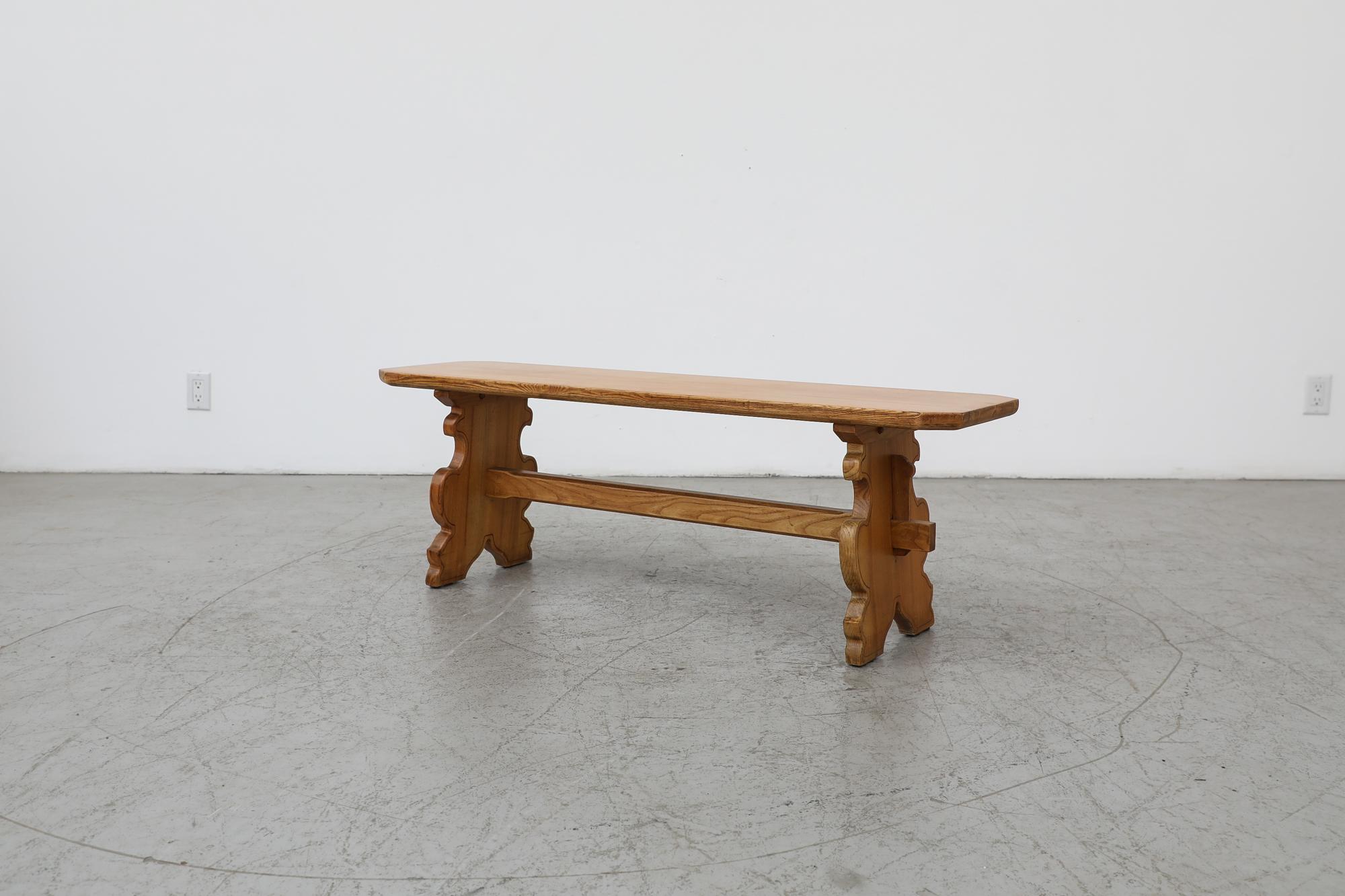 Mid-Century Modern Mid-Century Tyrolean Style Ornate Bench from Austria