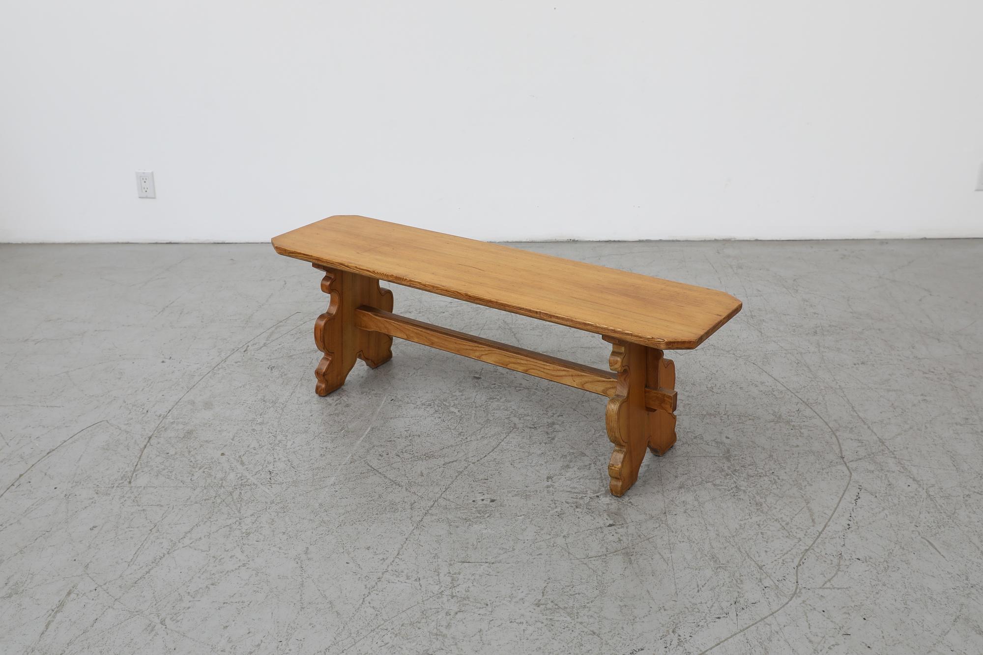 Dutch Mid-Century Tyrolean Style Ornate Bench from Austria