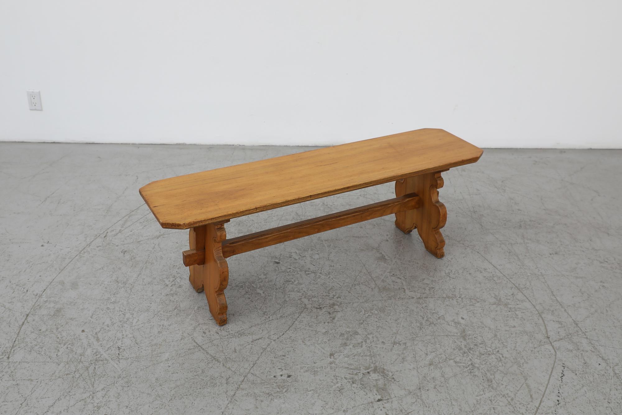 Mid-20th Century Mid-Century Tyrolean Style Ornate Bench from Austria