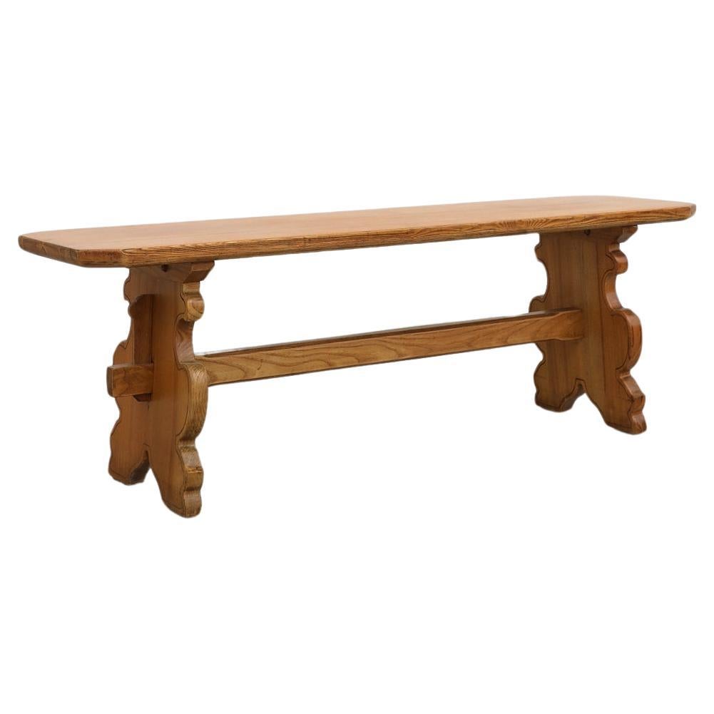 Mid-Century Tyrolean Style Ornate Bench from Austria