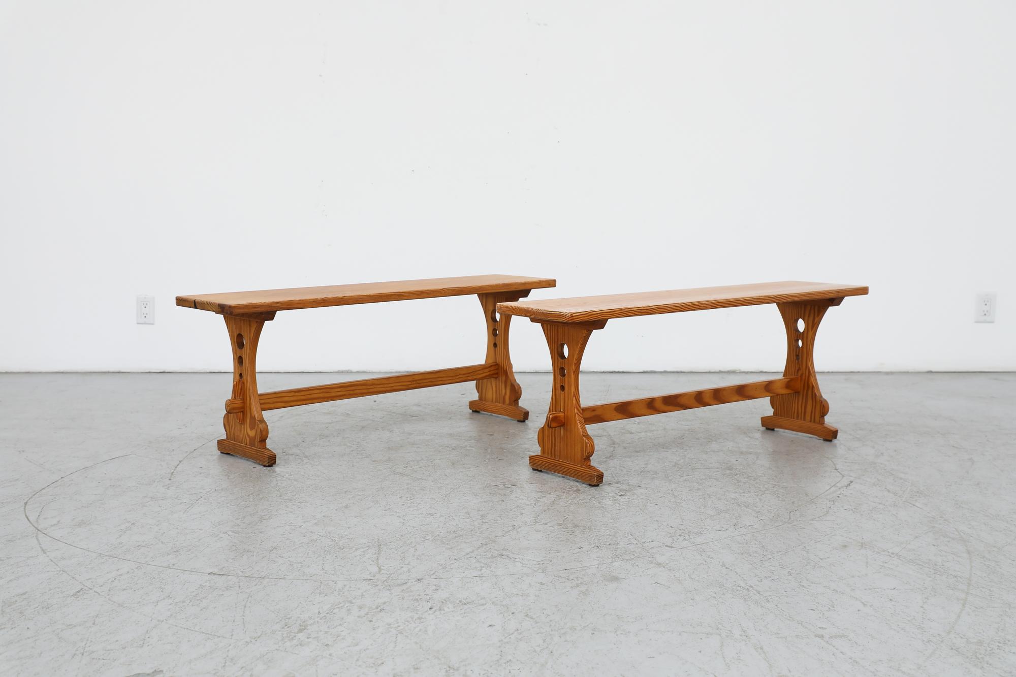 Mid-Century Tyrolean Style Pine Benches For Sale 10