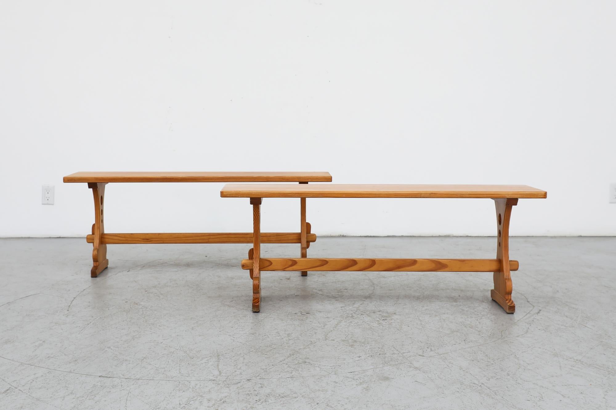 Mid-Century Modern Mid-Century Tyrolean Style Pine Benches For Sale