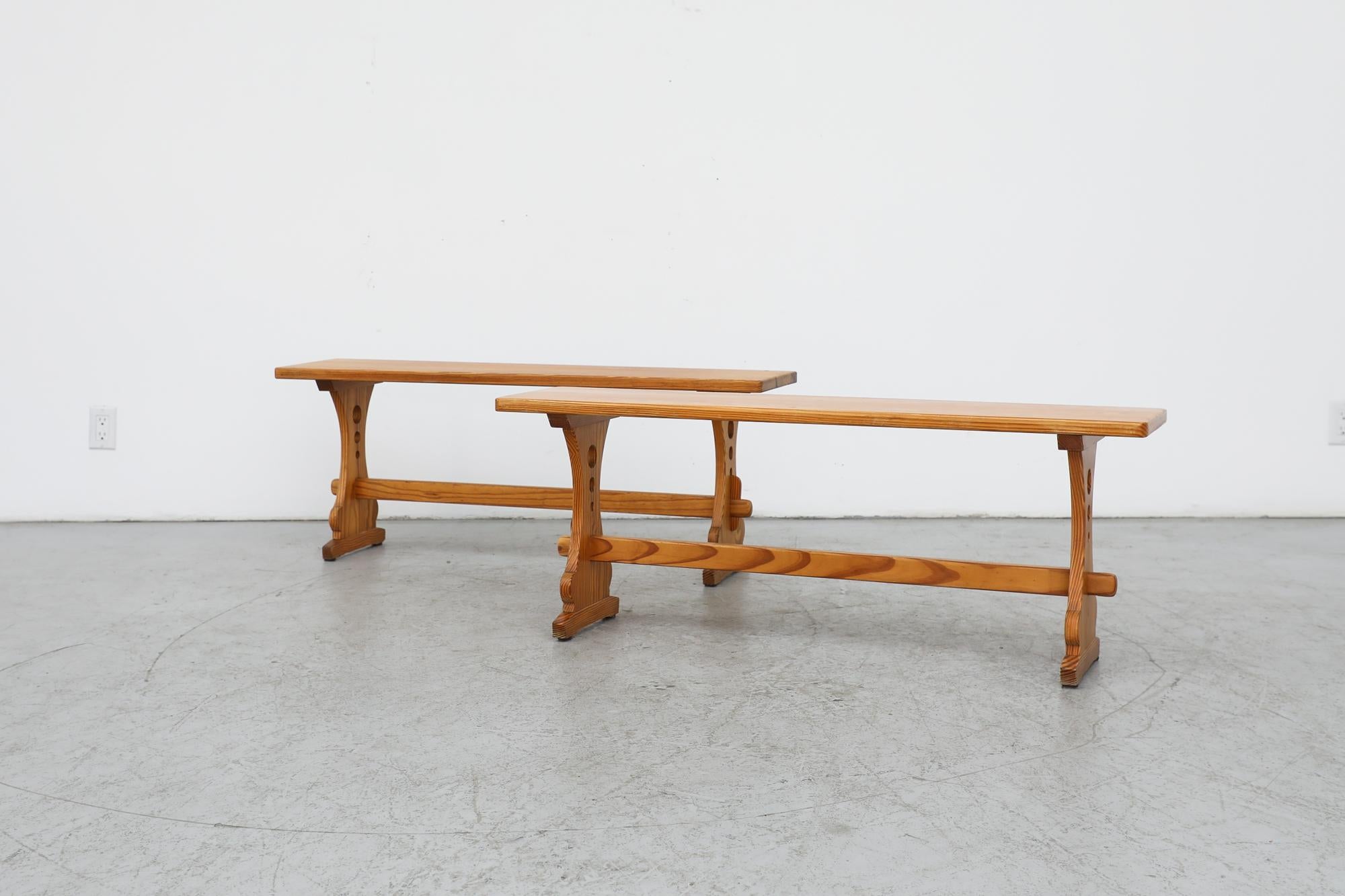 Dutch Mid-Century Tyrolean Style Pine Benches For Sale