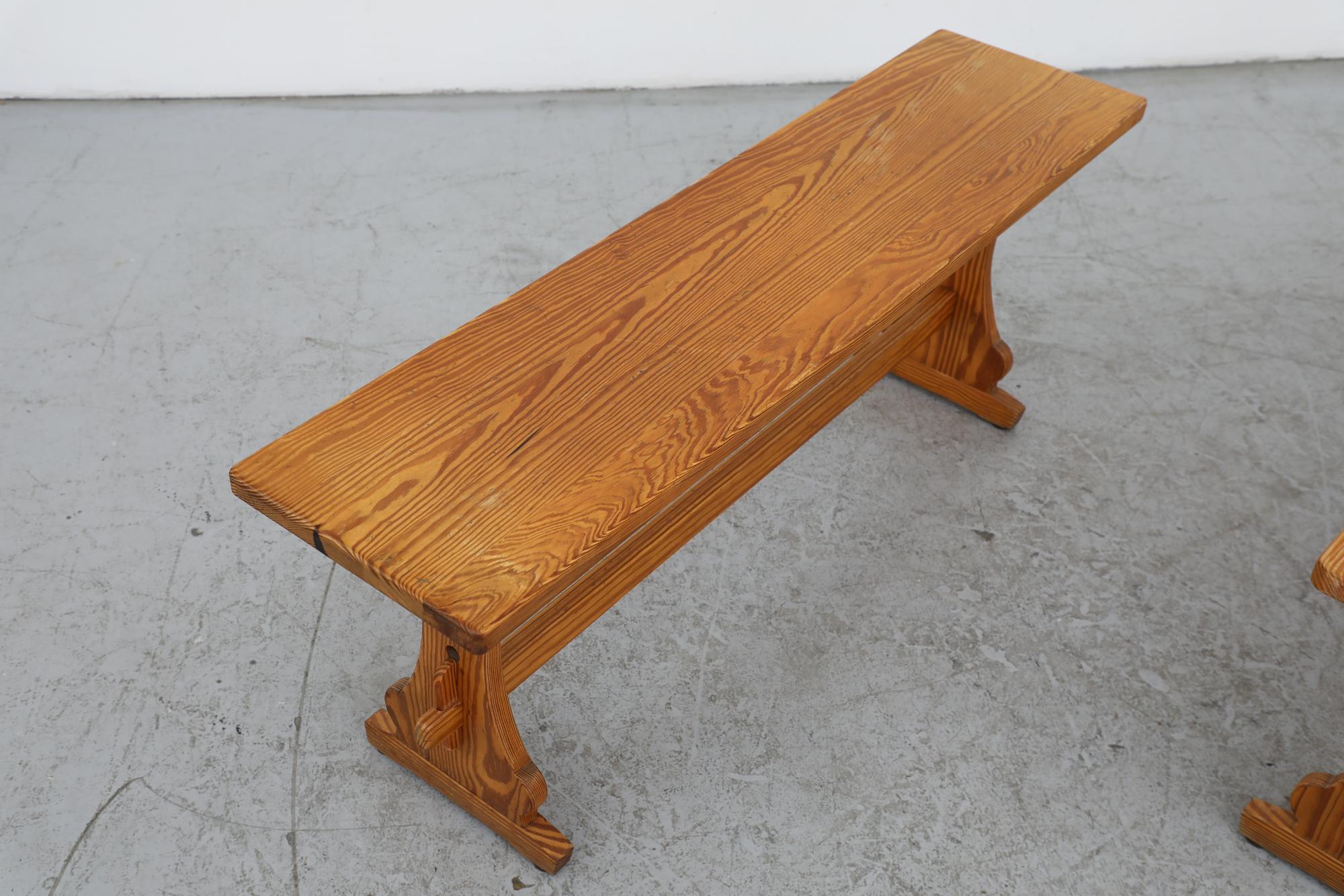 Mid-Century Tyrolean Style Pine Benches For Sale 1