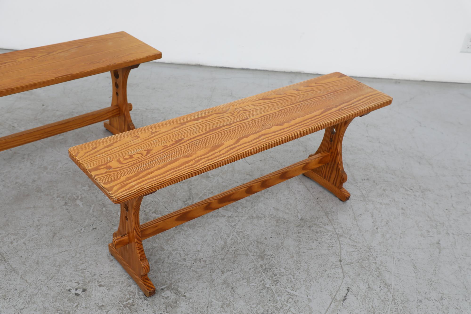 Mid-Century Tyrolean Style Pine Benches For Sale 2