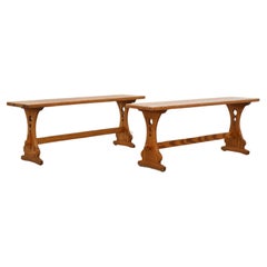 Mid-Century Tyrolean Style Pine Benches