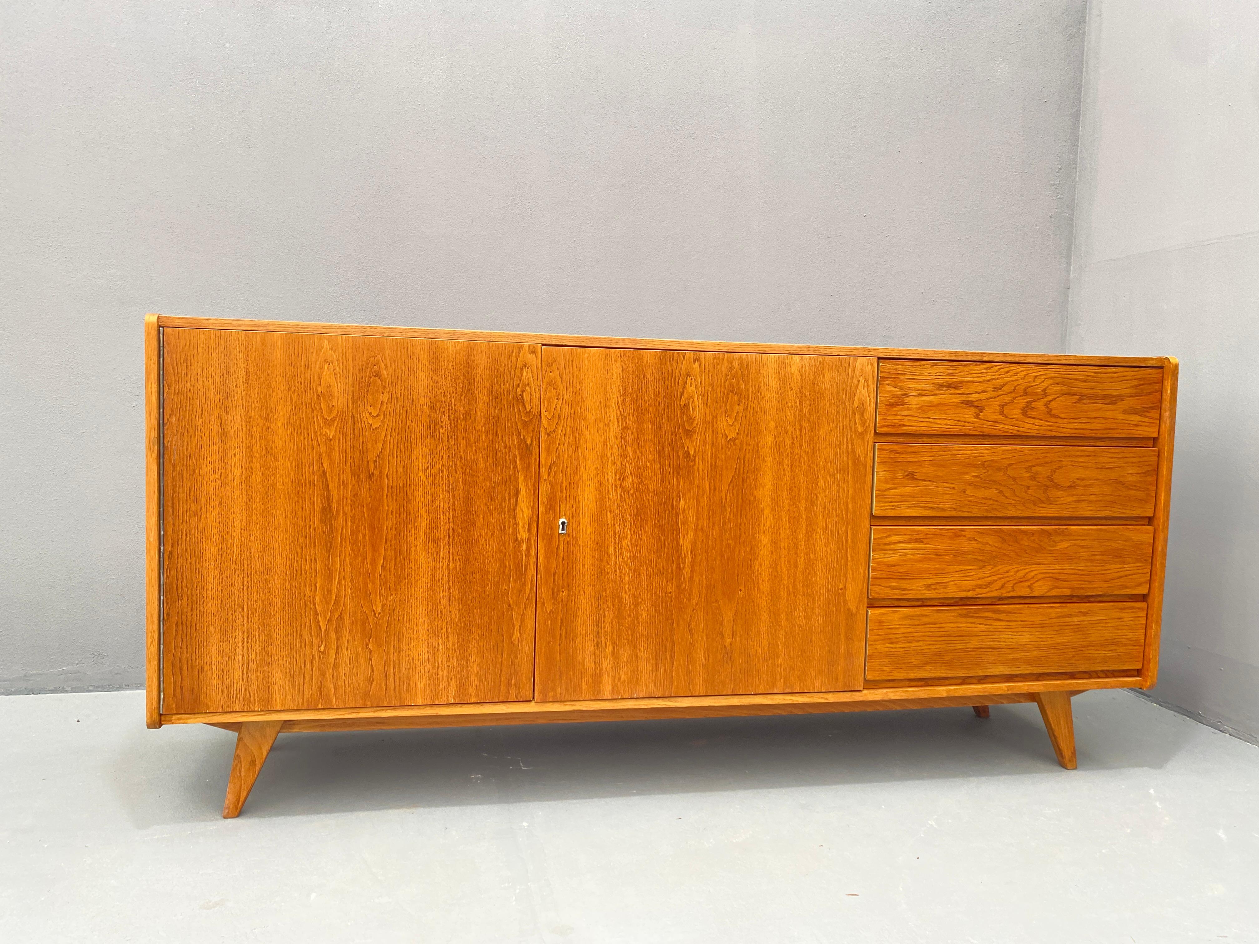 Mid Century U-460 sideboard by Jiří Jiroutek for Interiér Praha, Czechoslovakia For Sale 12