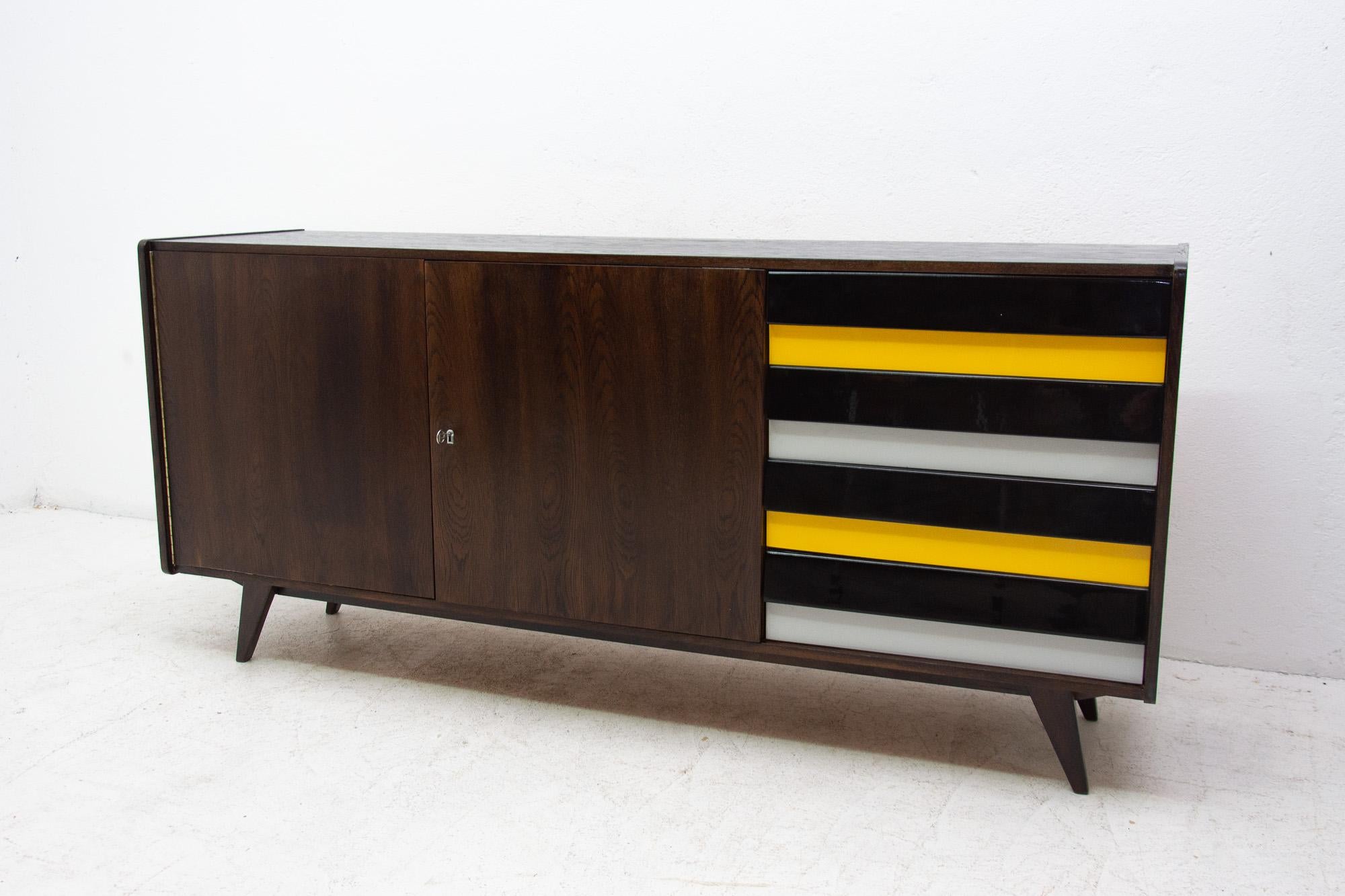 Stained Midcentury U-460 Sideboard by Jiří Jiroutek for Interiér Praha