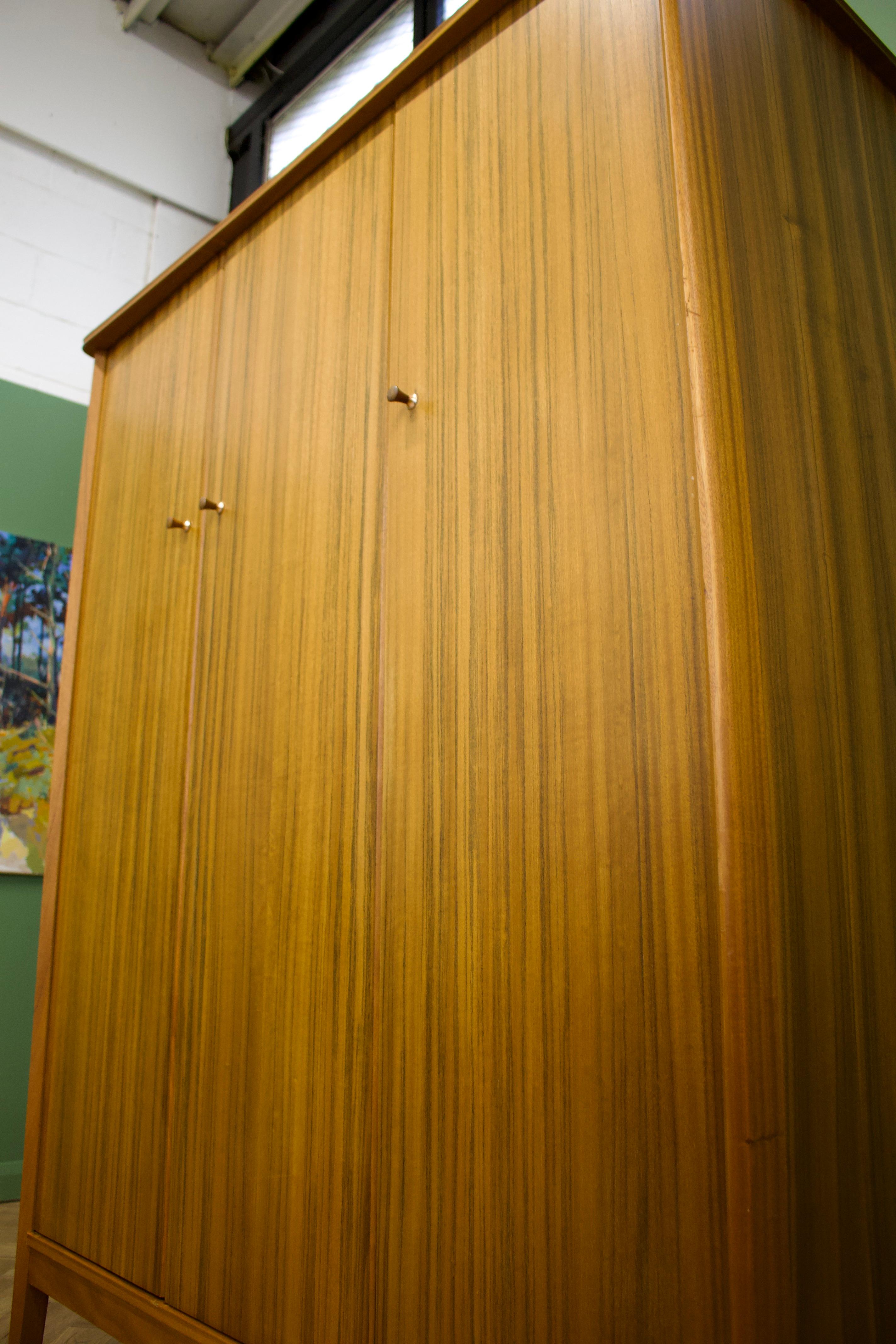 Polished Mid-Century UK Wardrobe in Teak from Vanson, 1960s