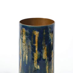 Mid-Century Ultramarine Blue Enamel on Copper Vase signed Anne-Grete Plöen