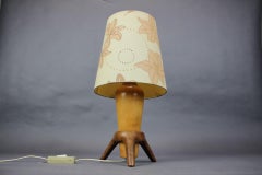 Lampada da tavolo in legno ULUV di metà secolo, Cecoslovacchia, anni '60
