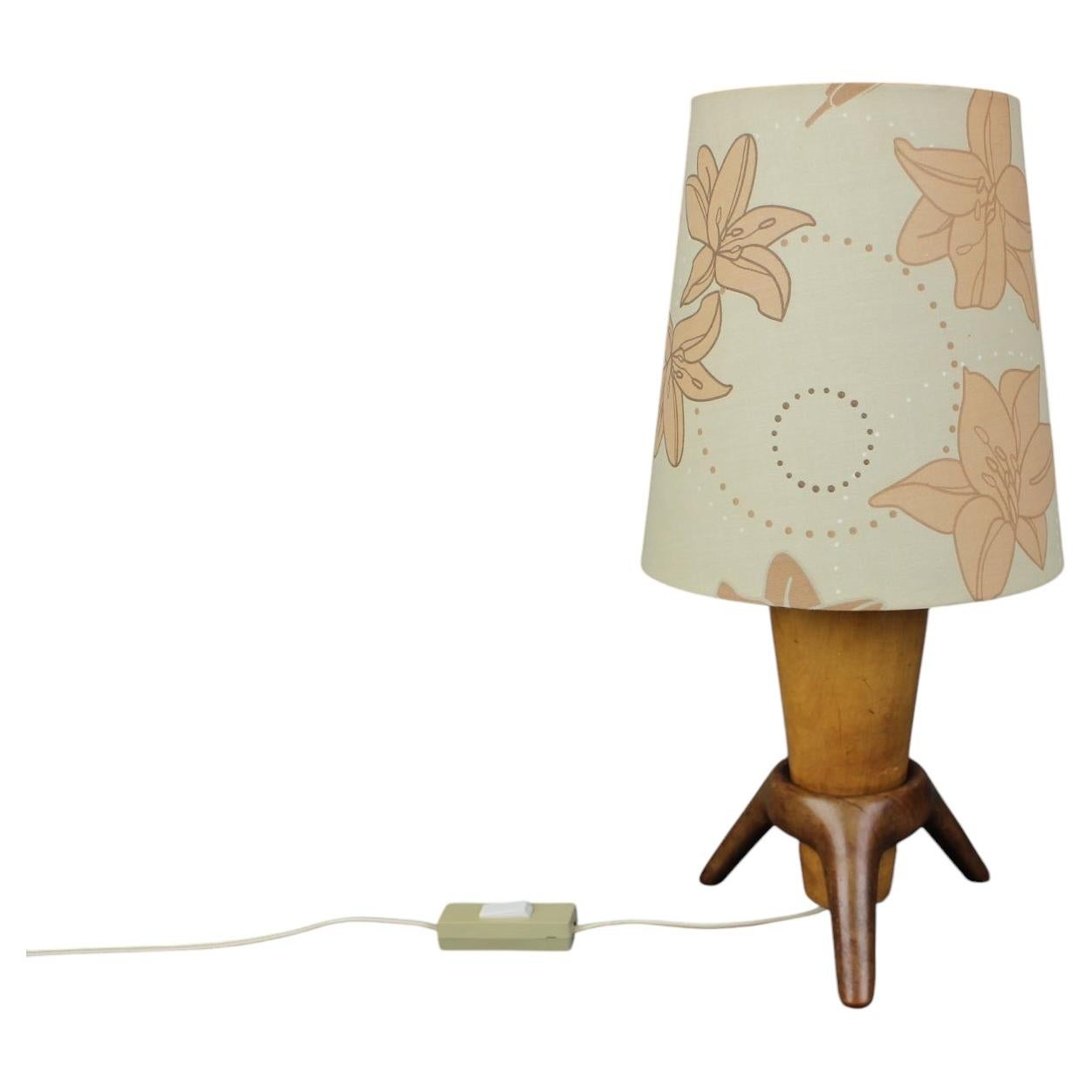 Mid-Century ULUV Wooden Table Lamp, Czechoslovakia, 1960s For Sale