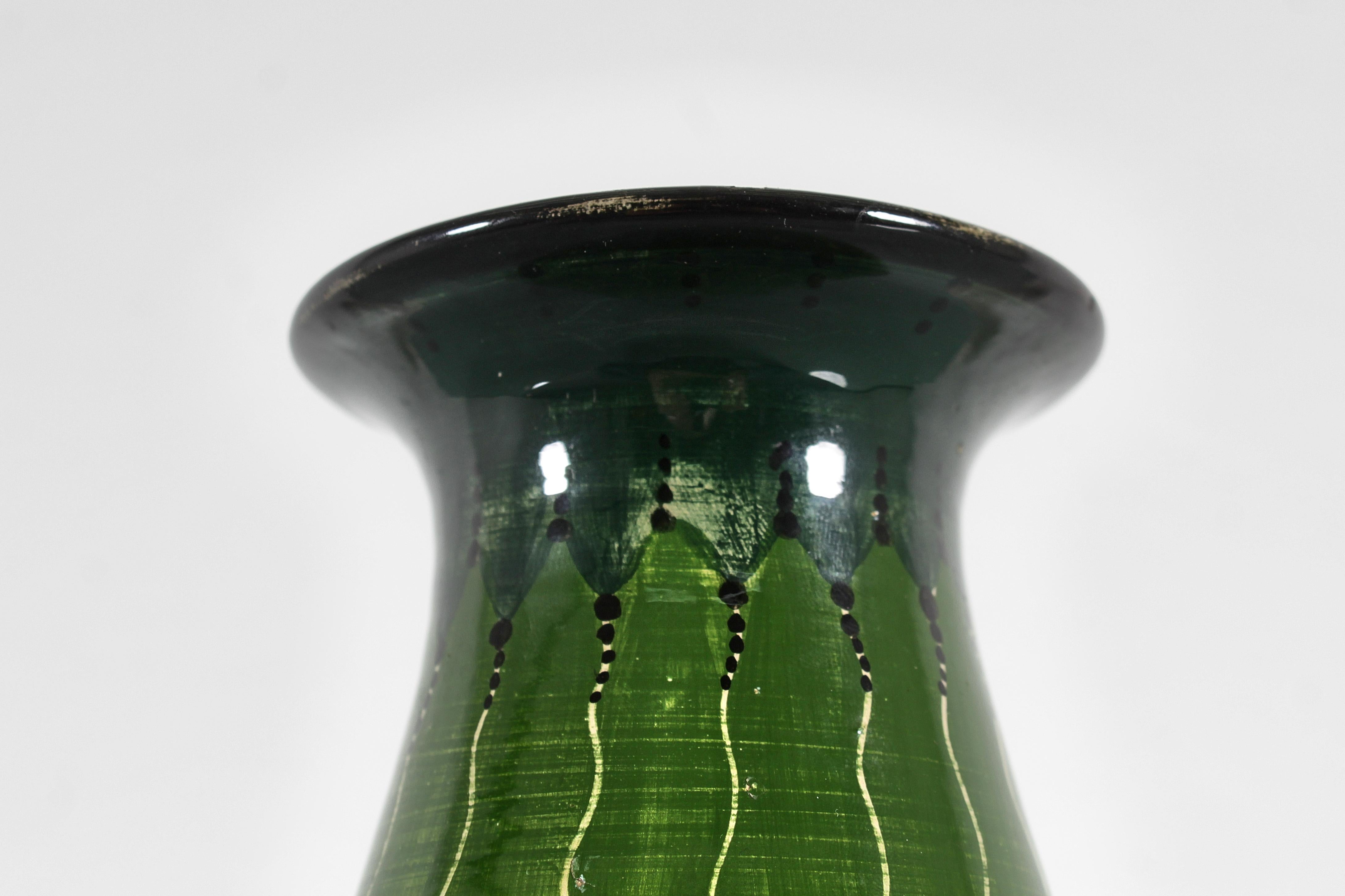 Vase du milieu du siècle en céramique émaillée à la main Rometti Ceramics, 1950 Italie en vente 3