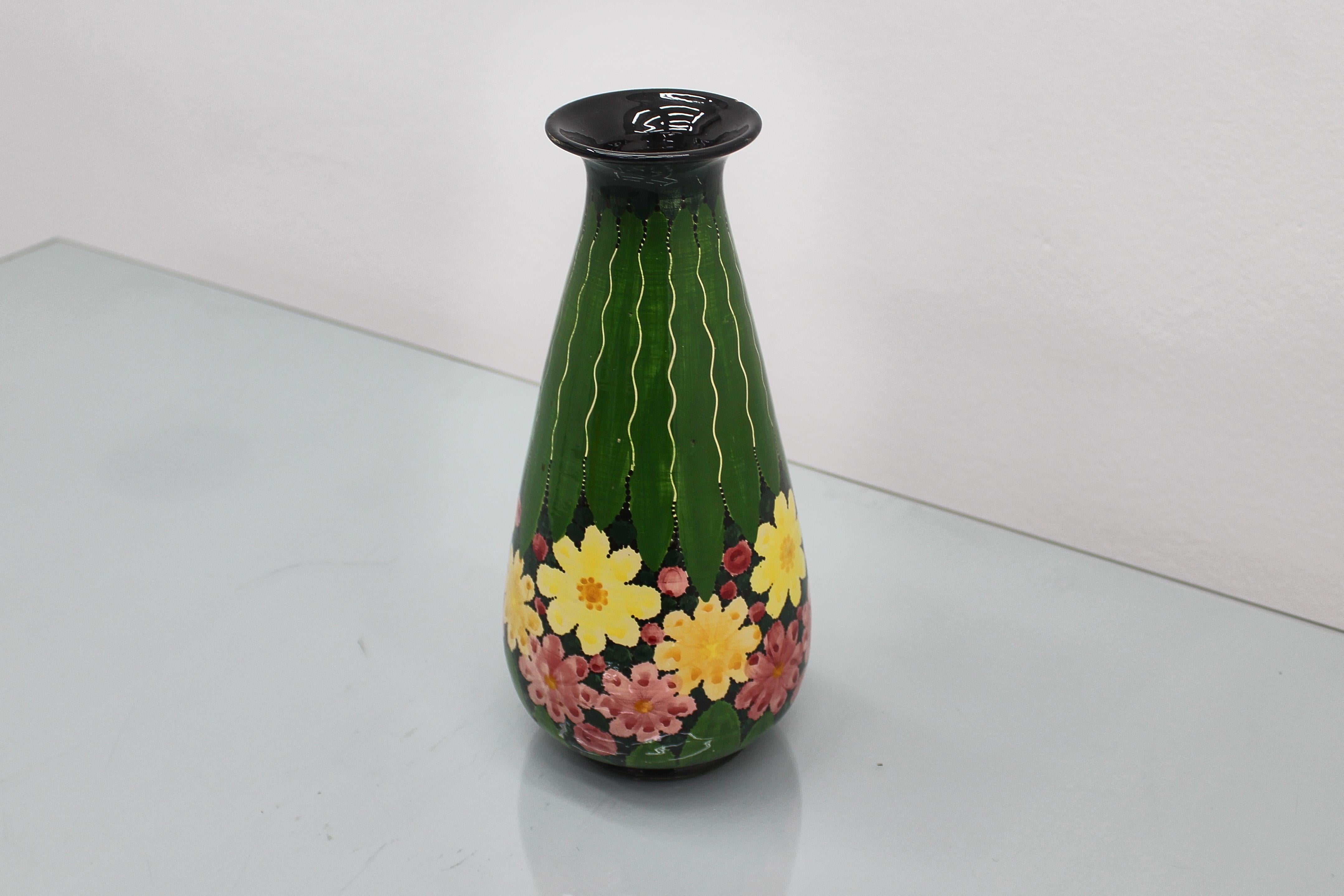 italien Vase du milieu du siècle en céramique émaillée à la main Rometti Ceramics, 1950 Italie en vente
