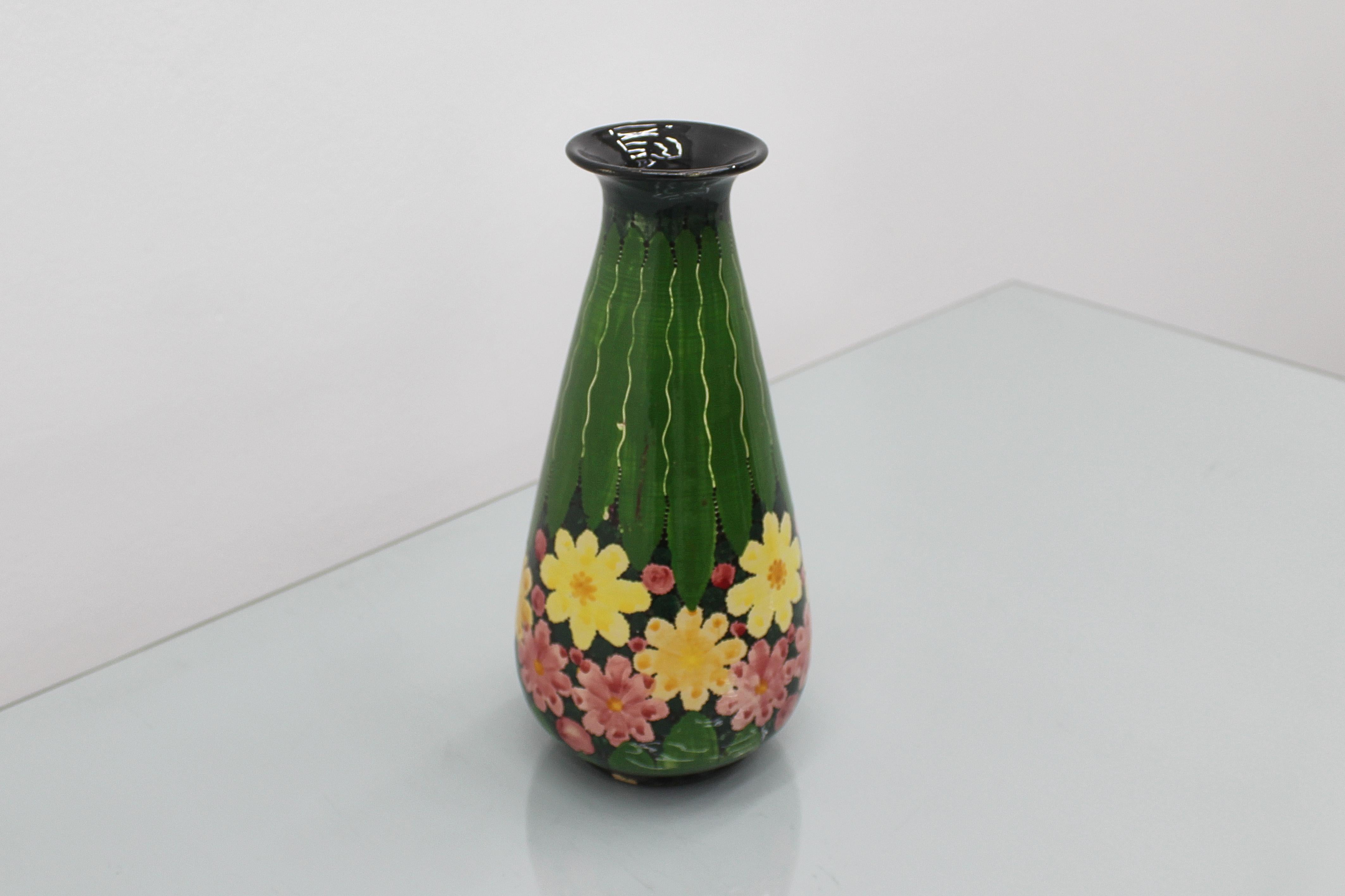 Vase du milieu du siècle en céramique émaillée à la main Rometti Ceramics, 1950 Italie Bon état - En vente à Palermo, IT