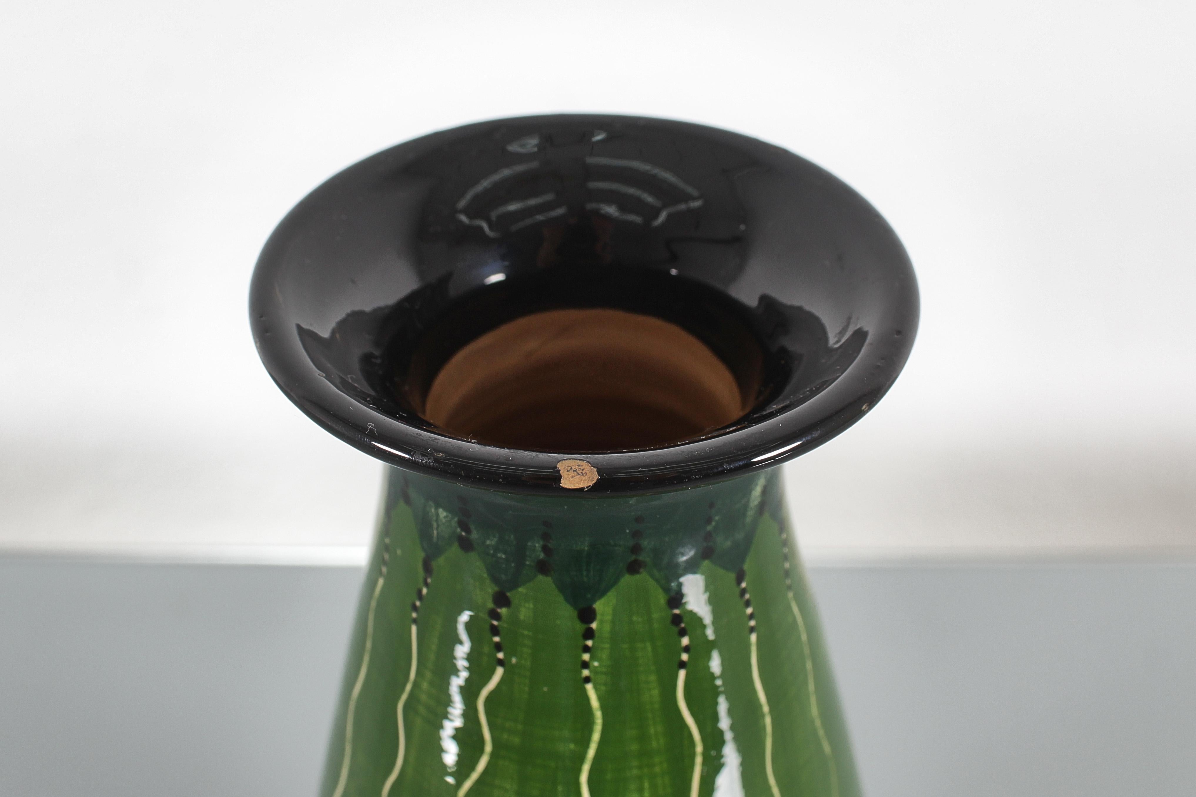 Céramique Vase du milieu du siècle en céramique émaillée à la main Rometti Ceramics, 1950 Italie en vente