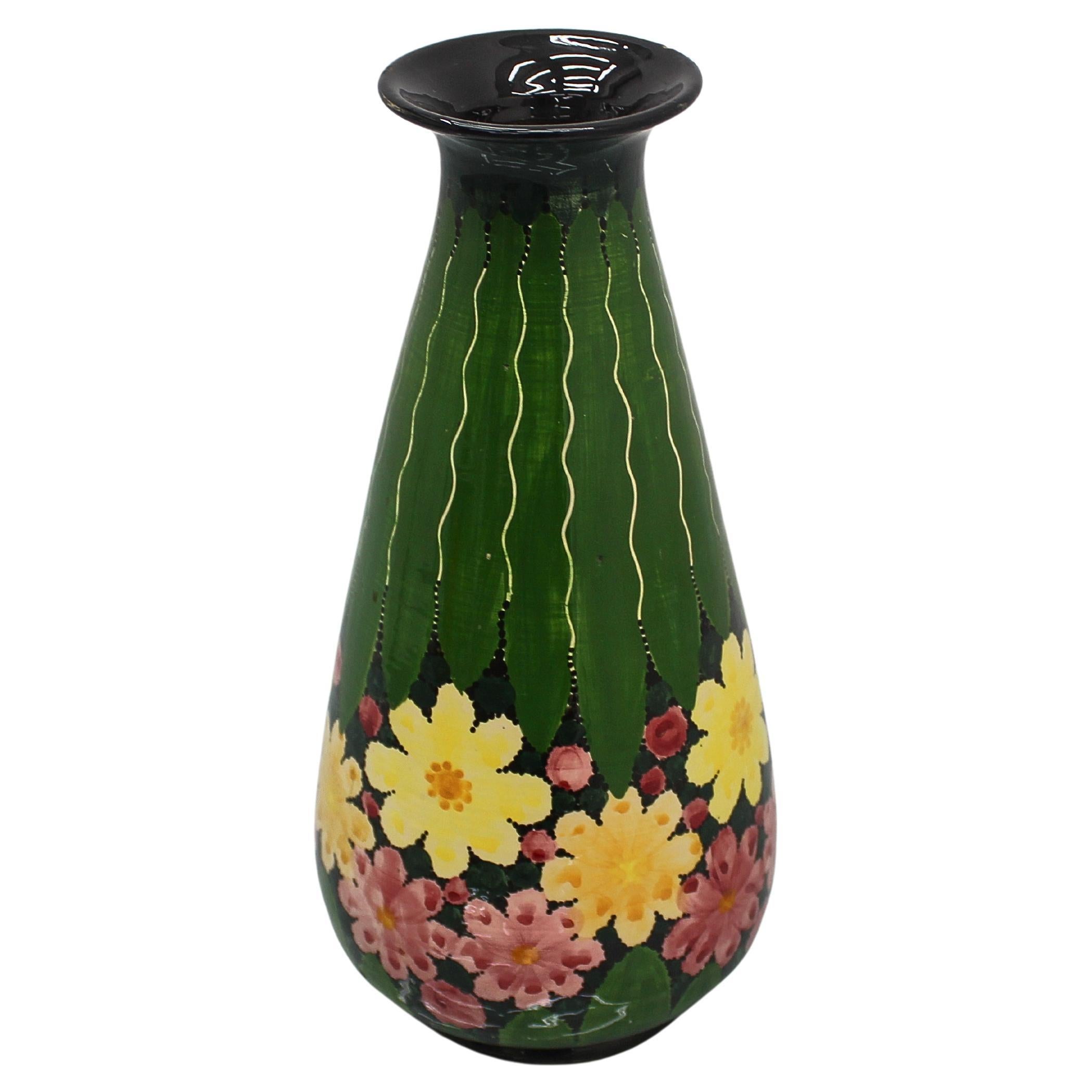 Mid-Century Umbertide Rometti Hand-Glazed Ceramic Vase, 1950s Italy