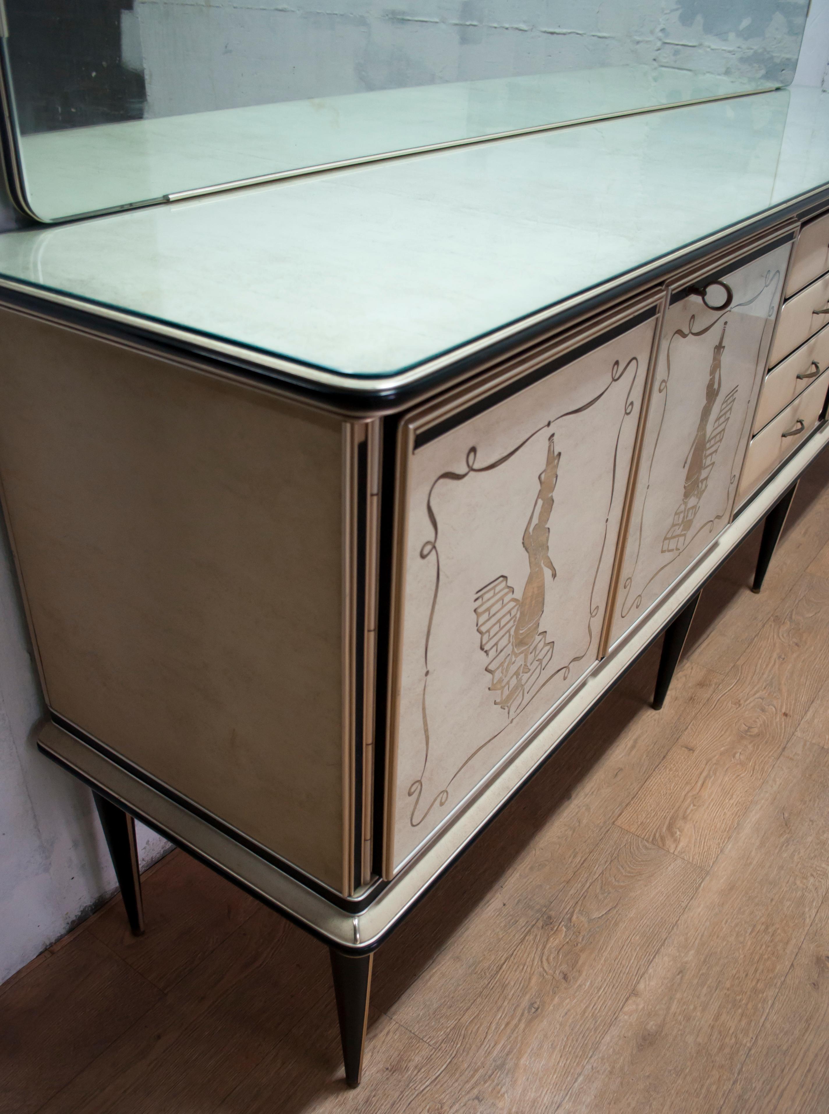 Umberto Mascagni for Harrods London Mid-Century Italian Sideboard Bar, 1950s For Sale 6