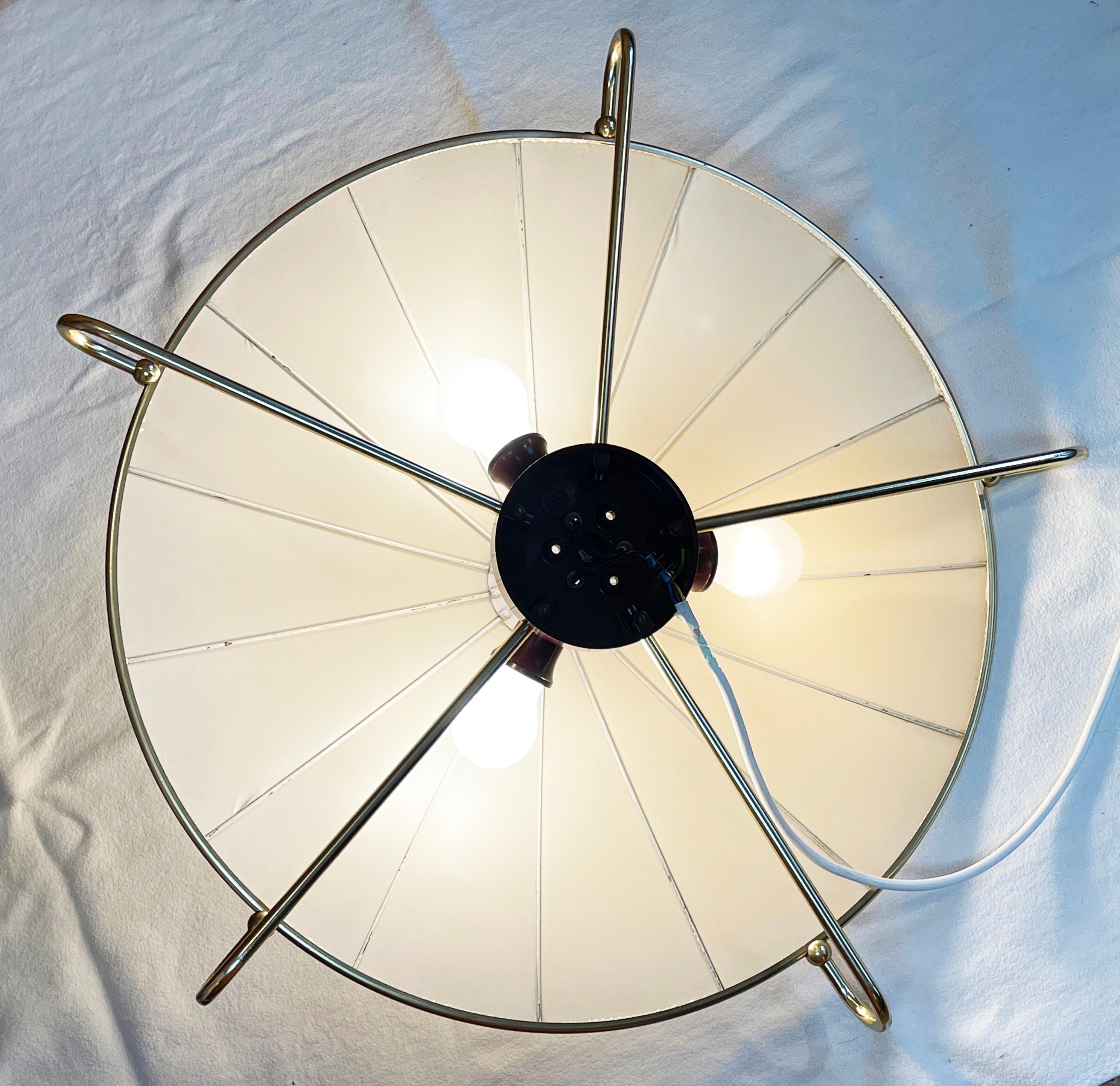 Mid-Century Modern Mid-Century Umbrella Large Flush Ceiling or Wall Lamp by Erco, 1950s Germany