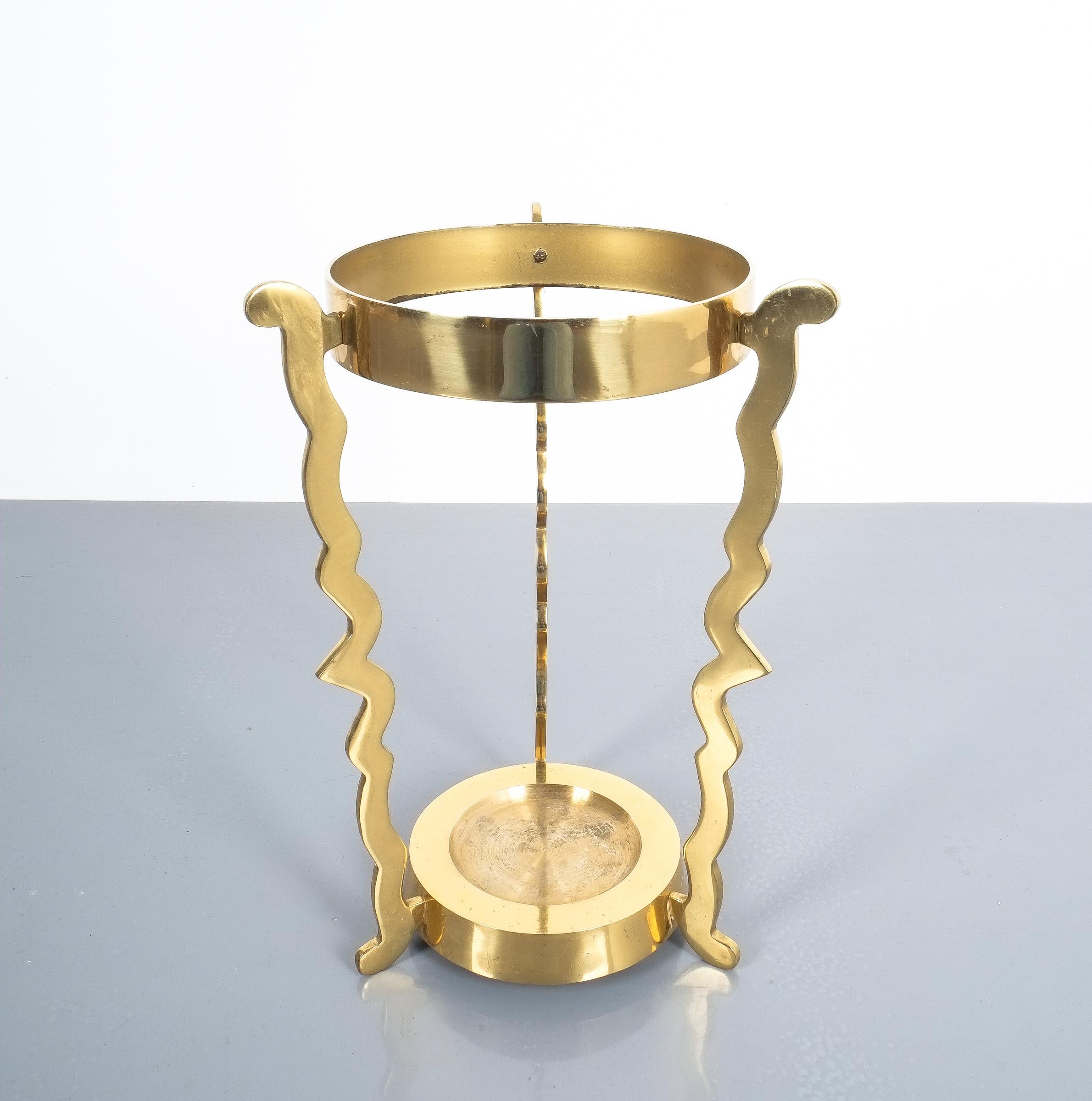 Nice midcentury umbrella stand from solid brass in good vintage condition.