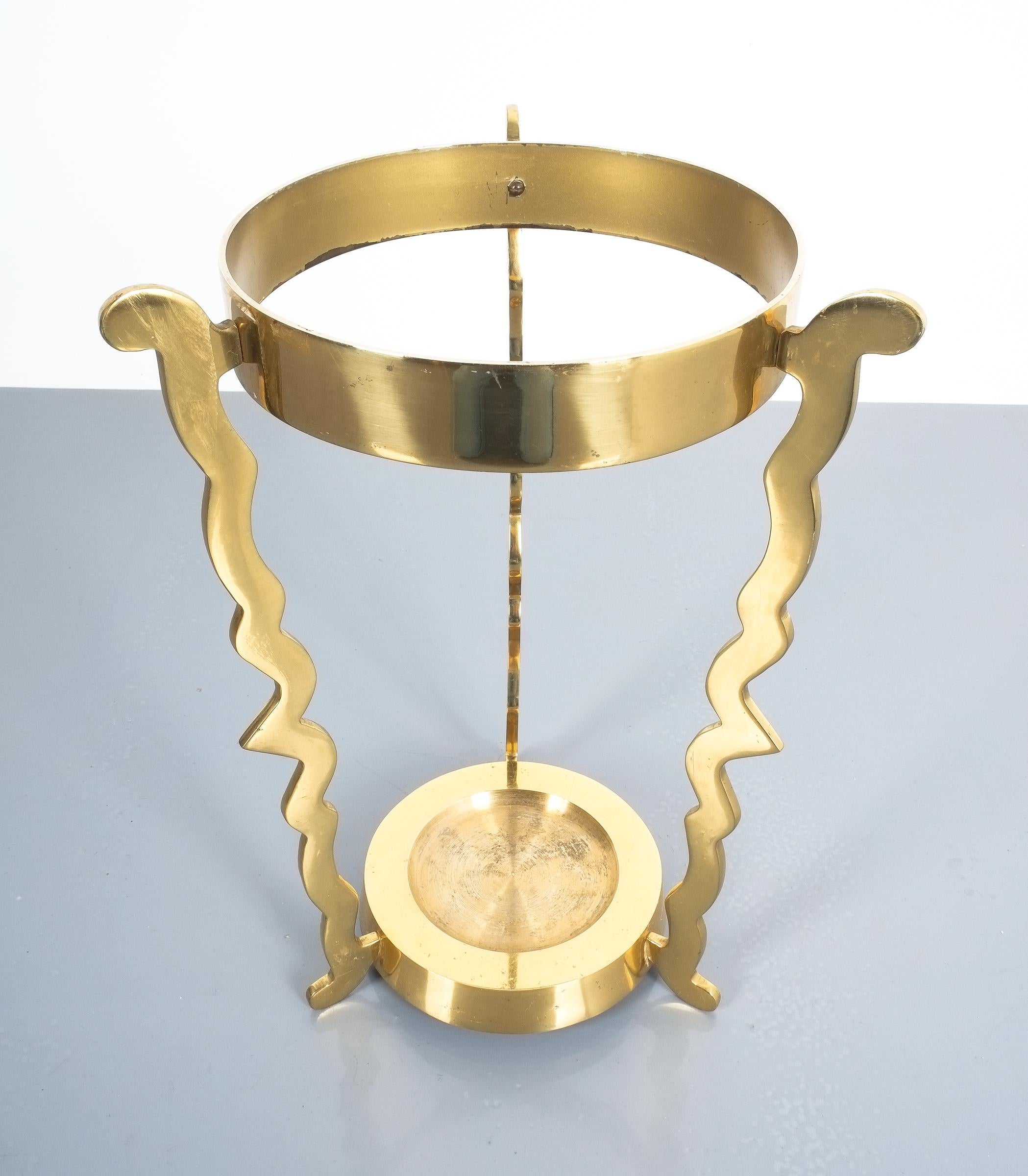Mid-20th Century Midcentury Umbrella Stand From Solid Brass For Sale