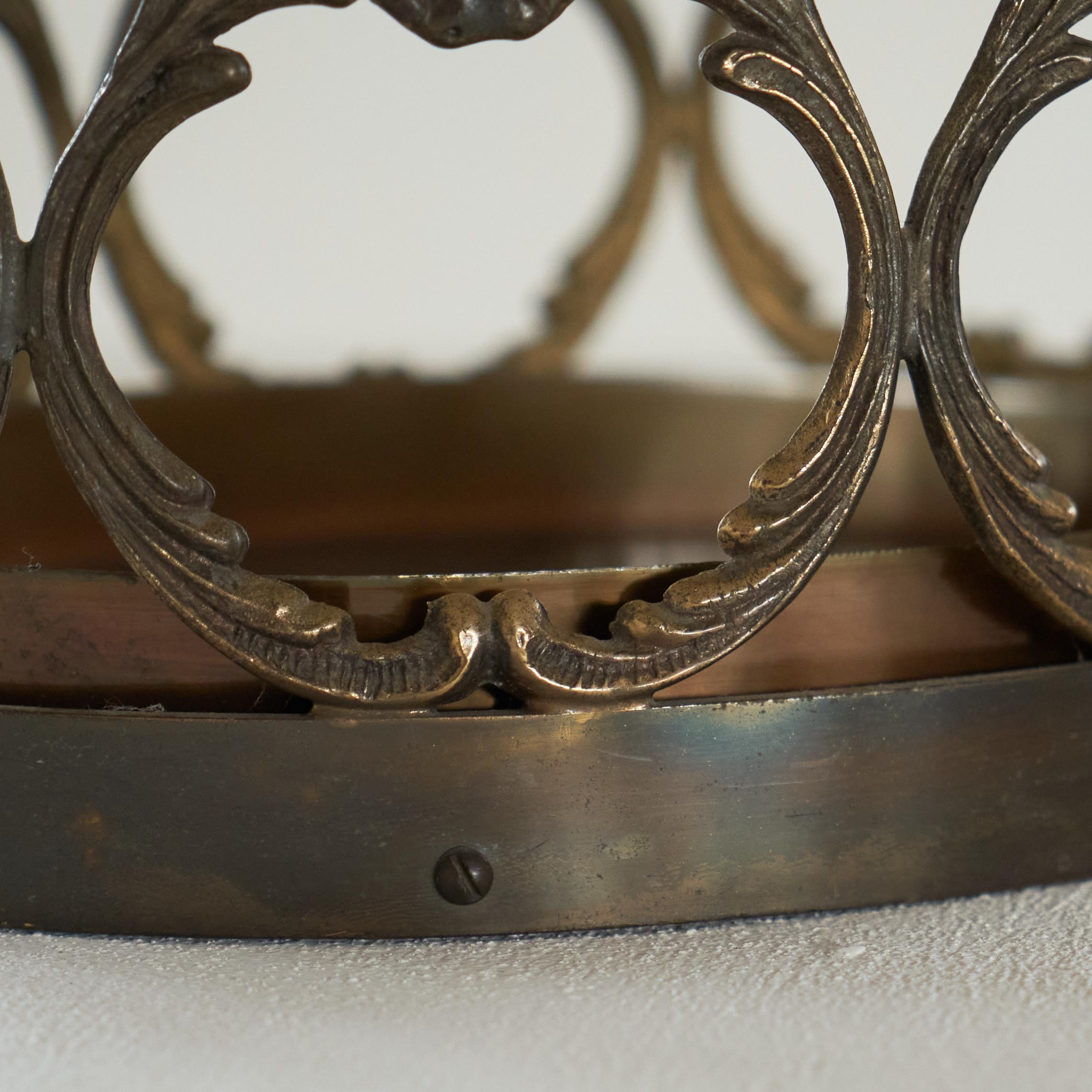 Hand-Crafted Mid Century Umbrella Stand in Patinated Brass 1960s For Sale